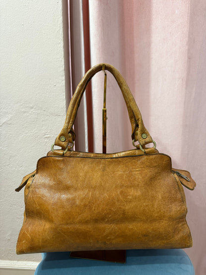 Borsa in pelle color cuoio y2k