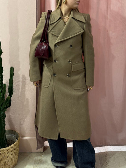 Cappotto maxi tortora in lana