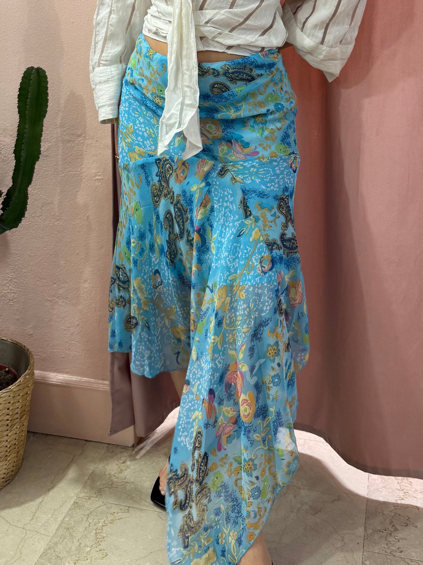 Gonna 2000 fantasia paisley azzurra