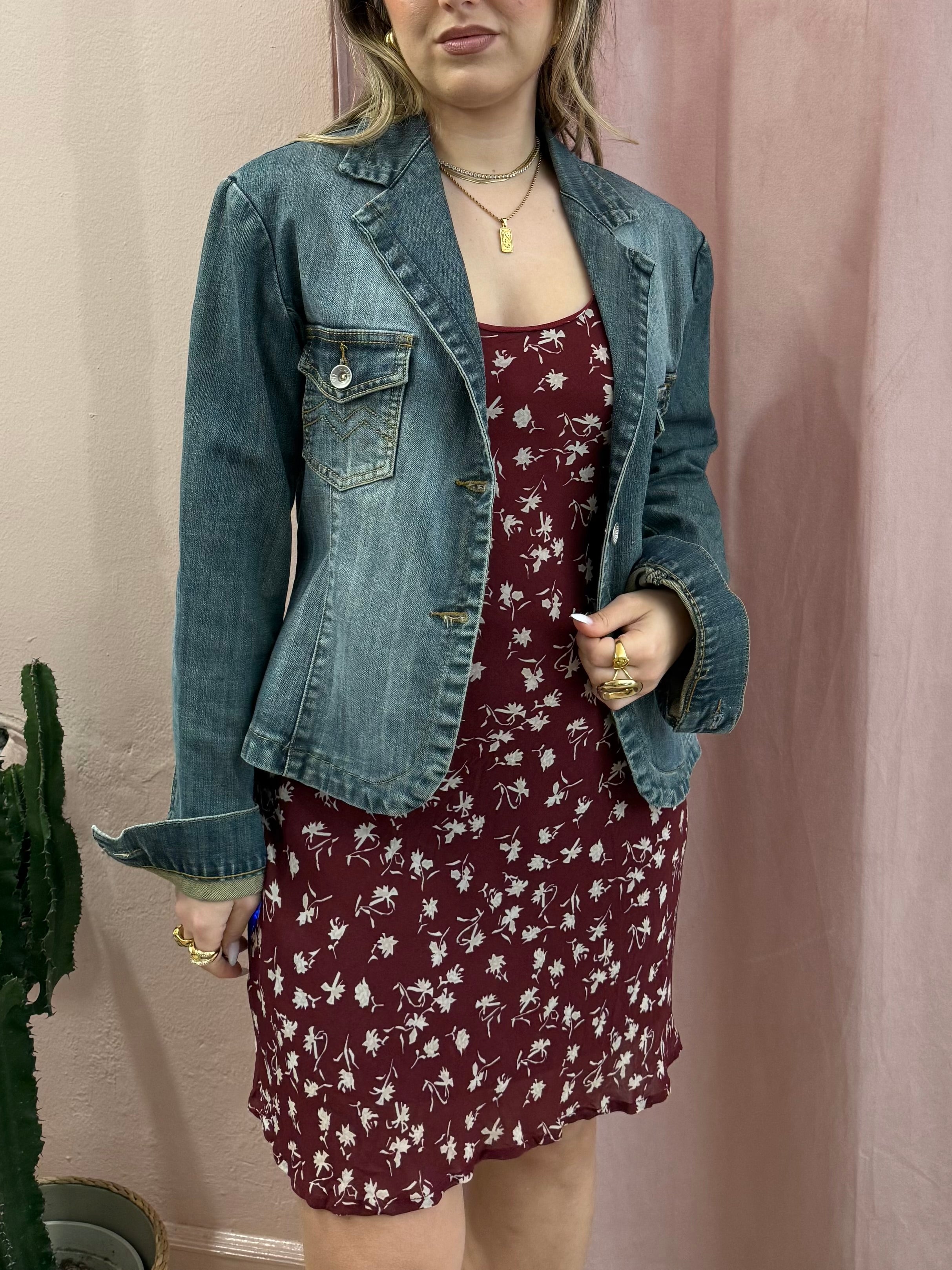 Giacca 00s in denim slavato