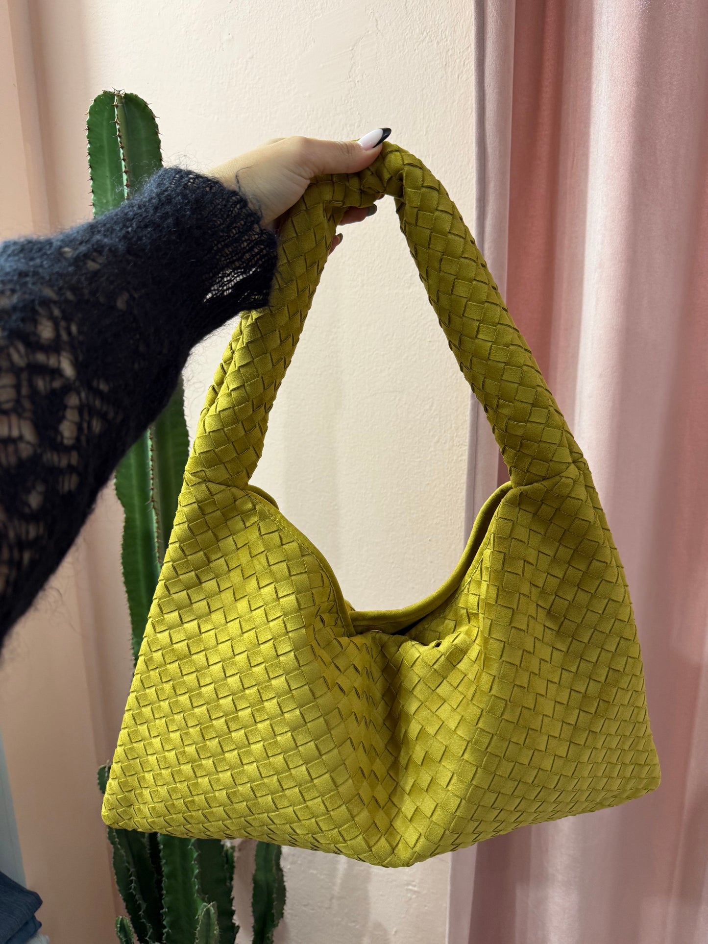 Borsa Bottega verde acido