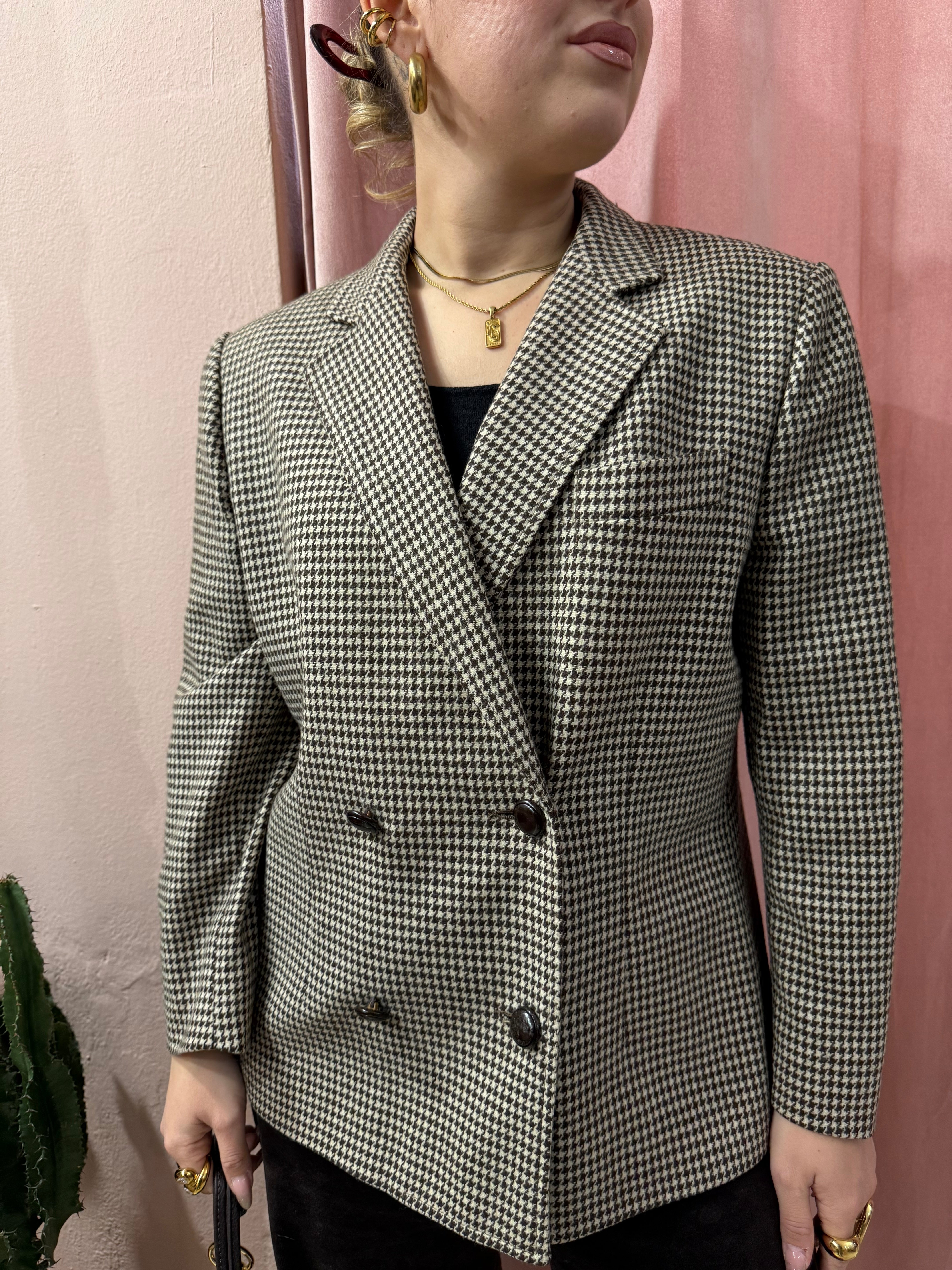 Blazer vintage doppiopetto pied de poule