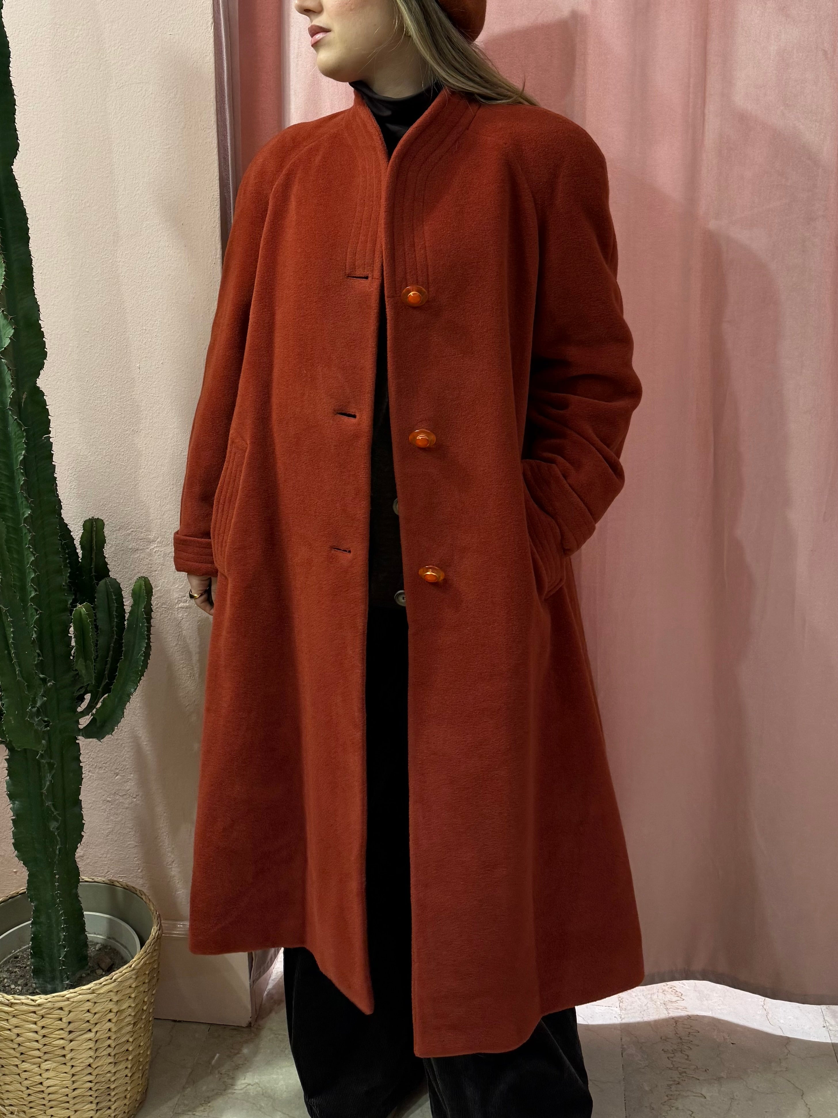 Cappotto vintage mattone in lana