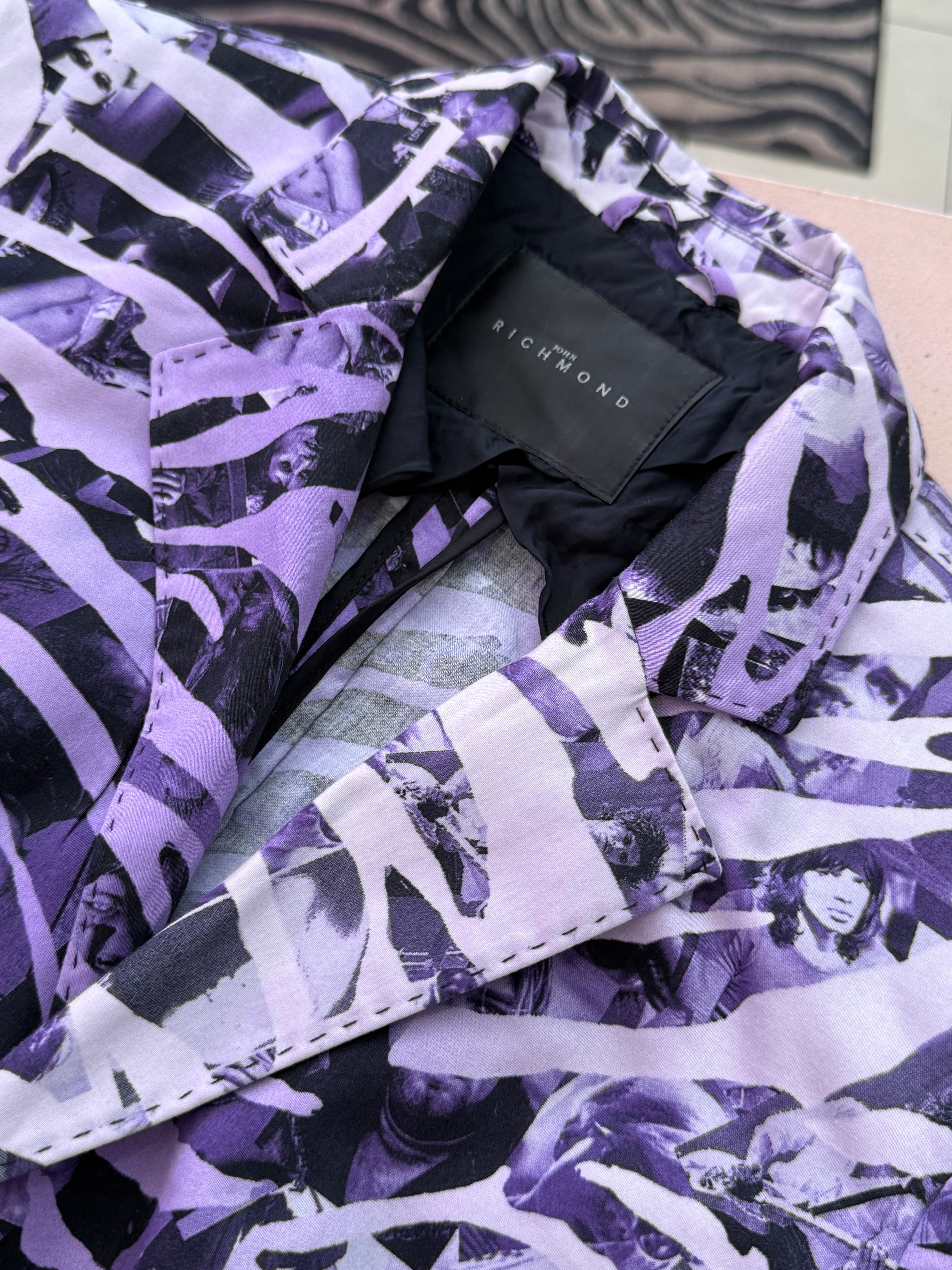 Blazer Richmond viola in fantasia zebrato