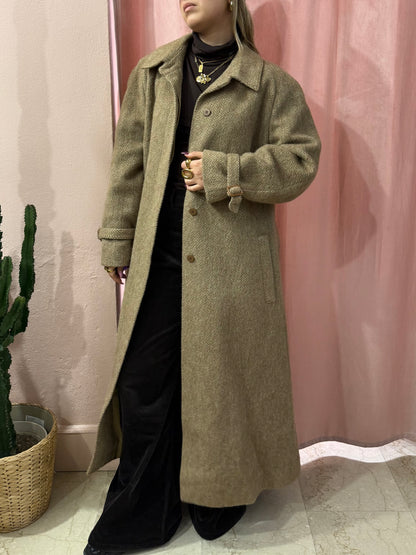 Cappotto vintage spigato in lana