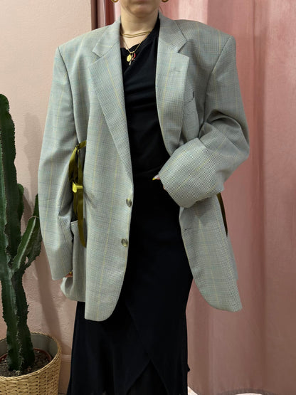 Blazer upcycling fiocchi sul verde