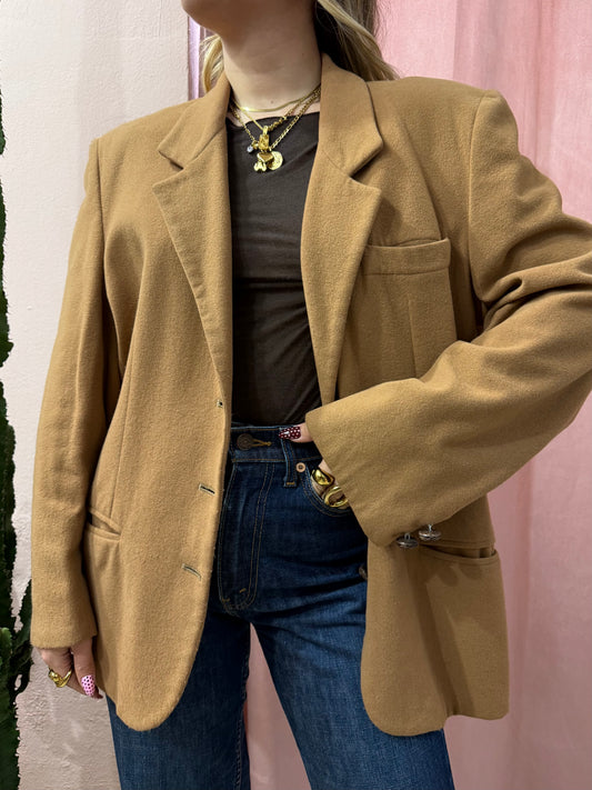 Blazer vintage tabacco misto cashmere