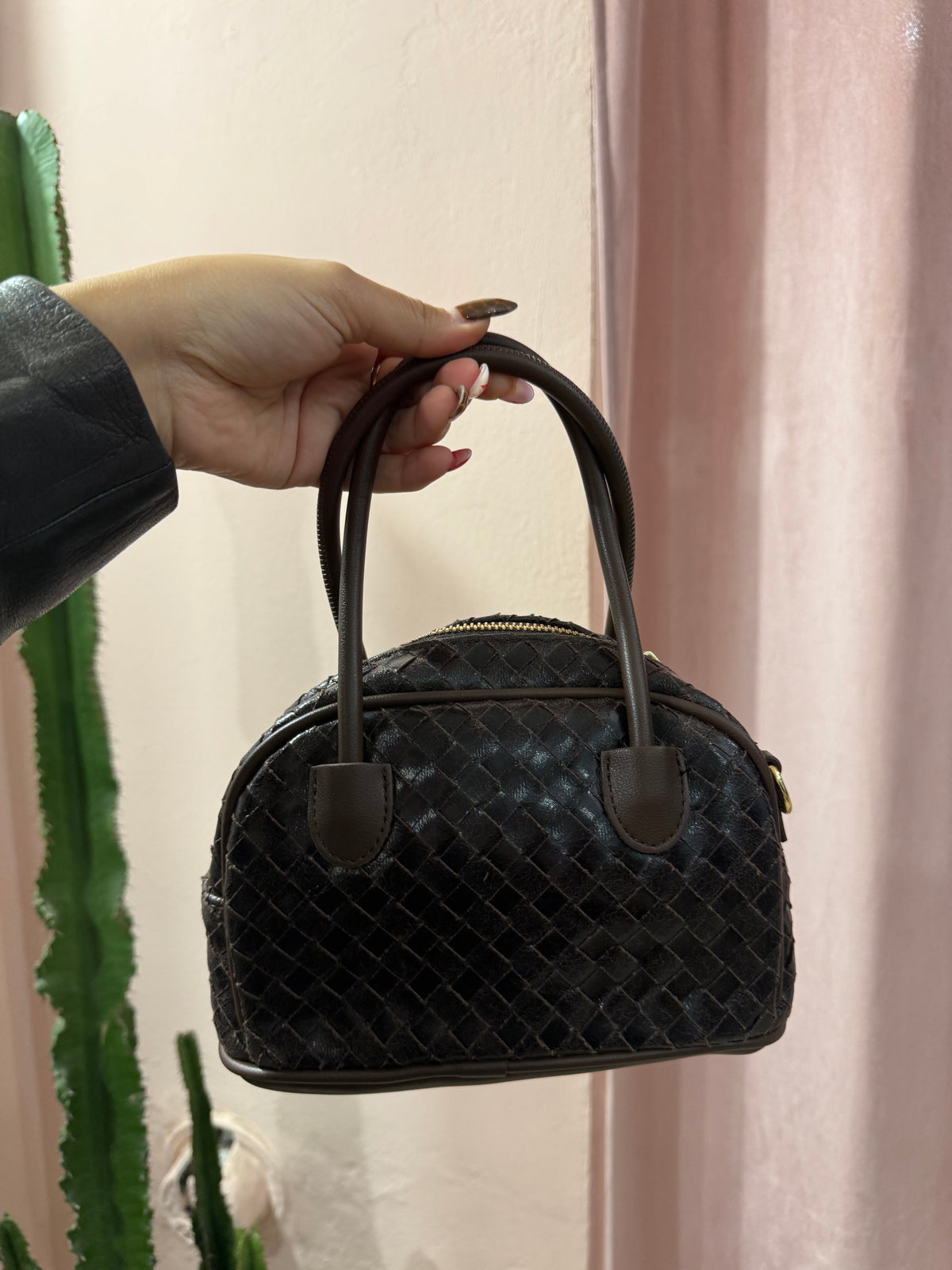 Borsa intrecciata moro