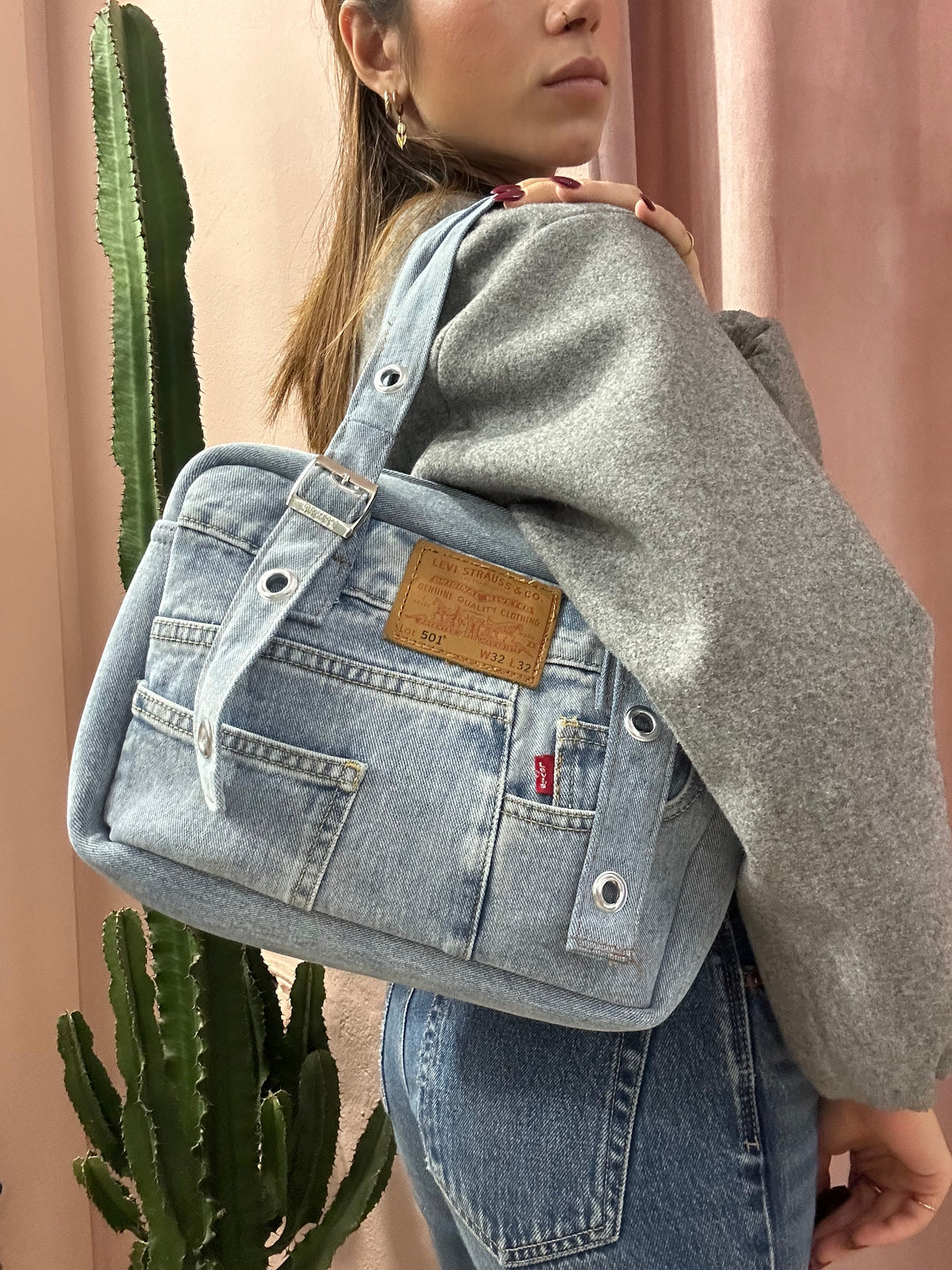 BORSA LEVIS UPCYCLING DENIM CHIARO