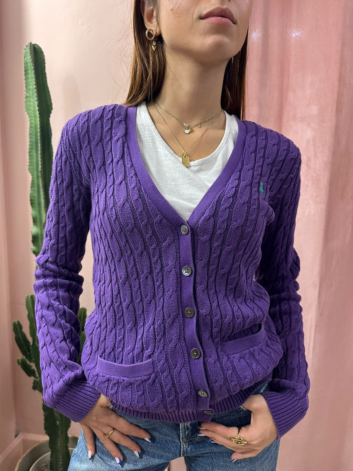 Cardigan Ralph Lauren viola