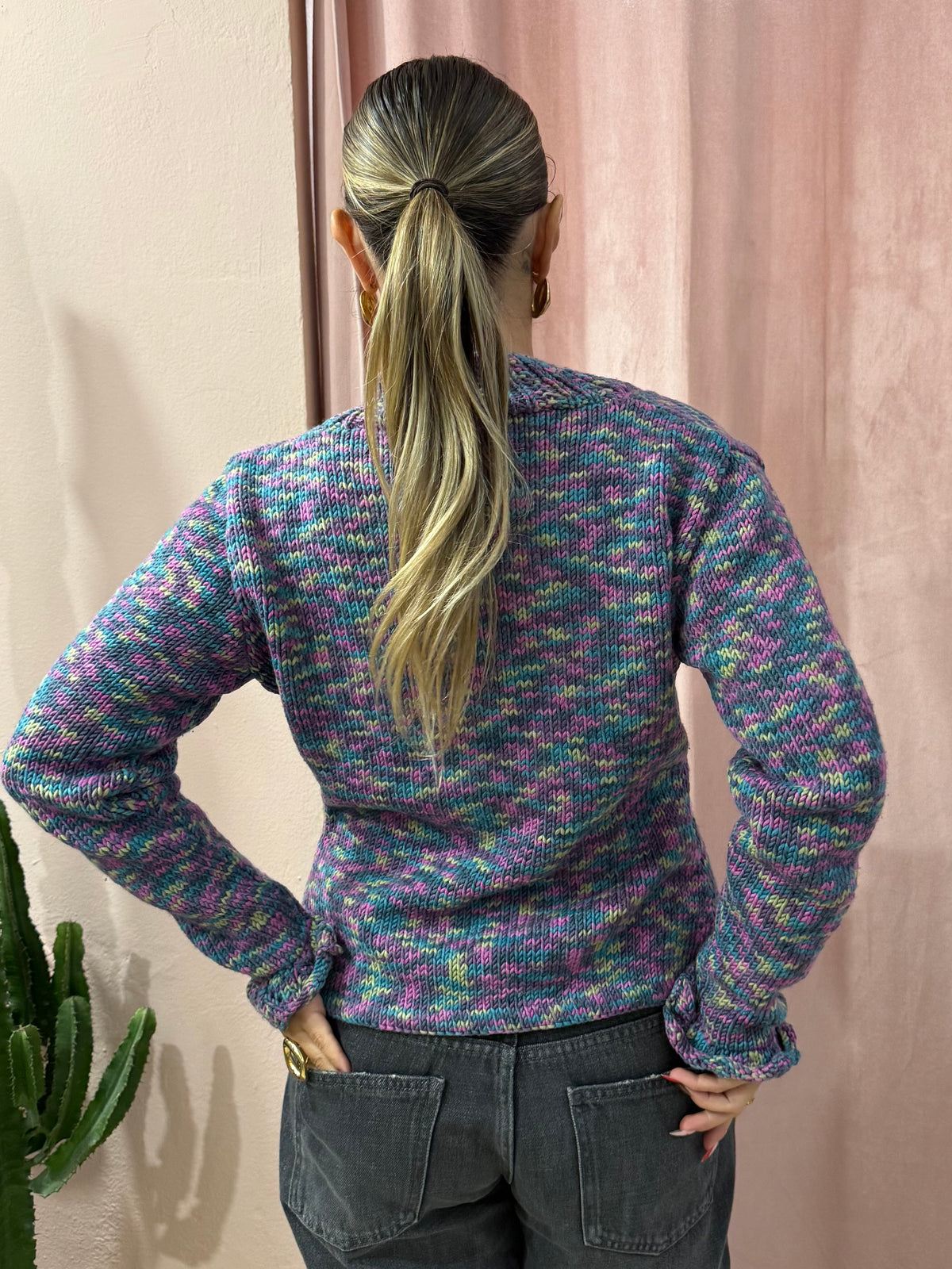 cardigan in maglia multicolor