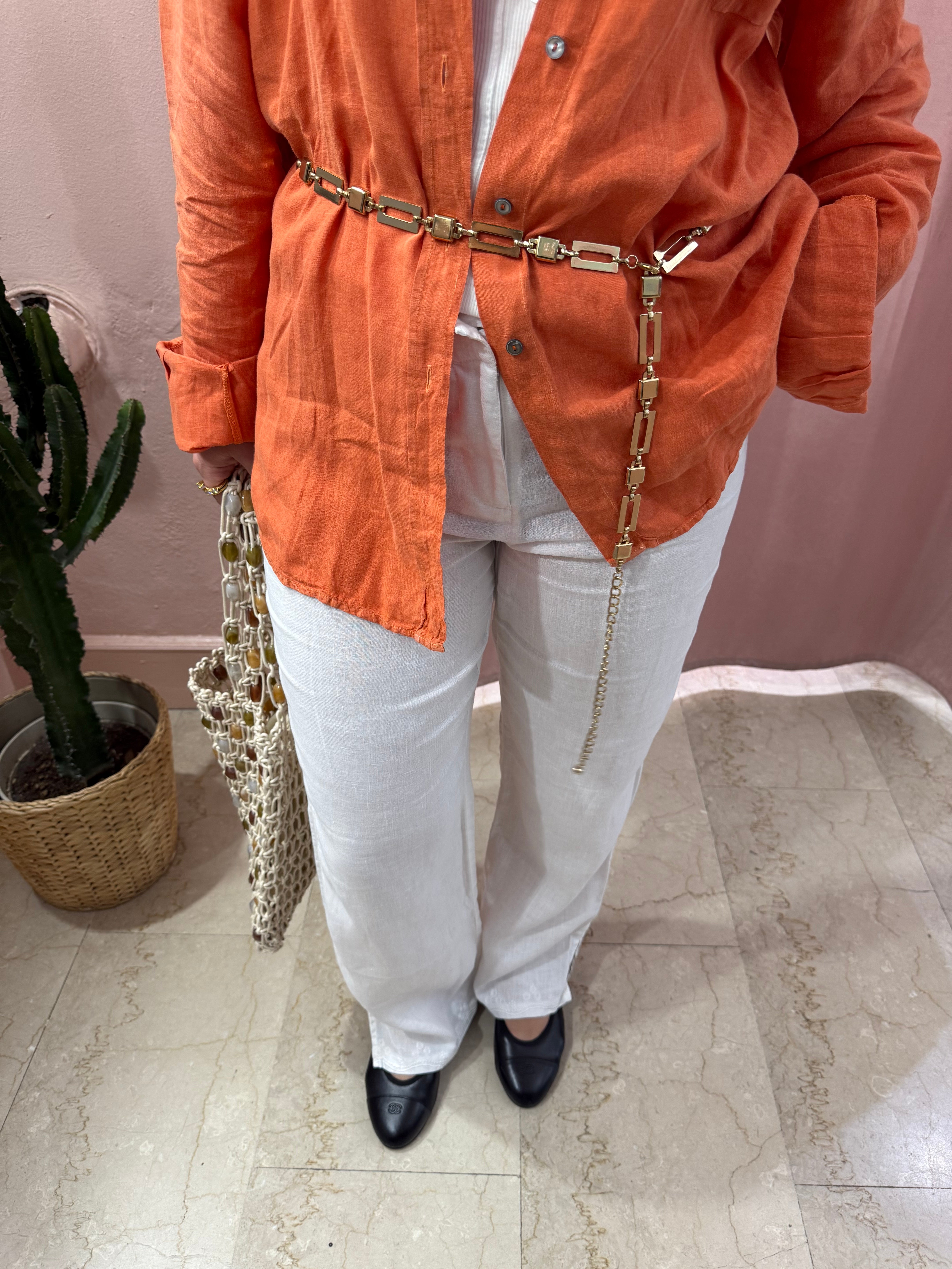 Pantalone morbido bianco con ricami