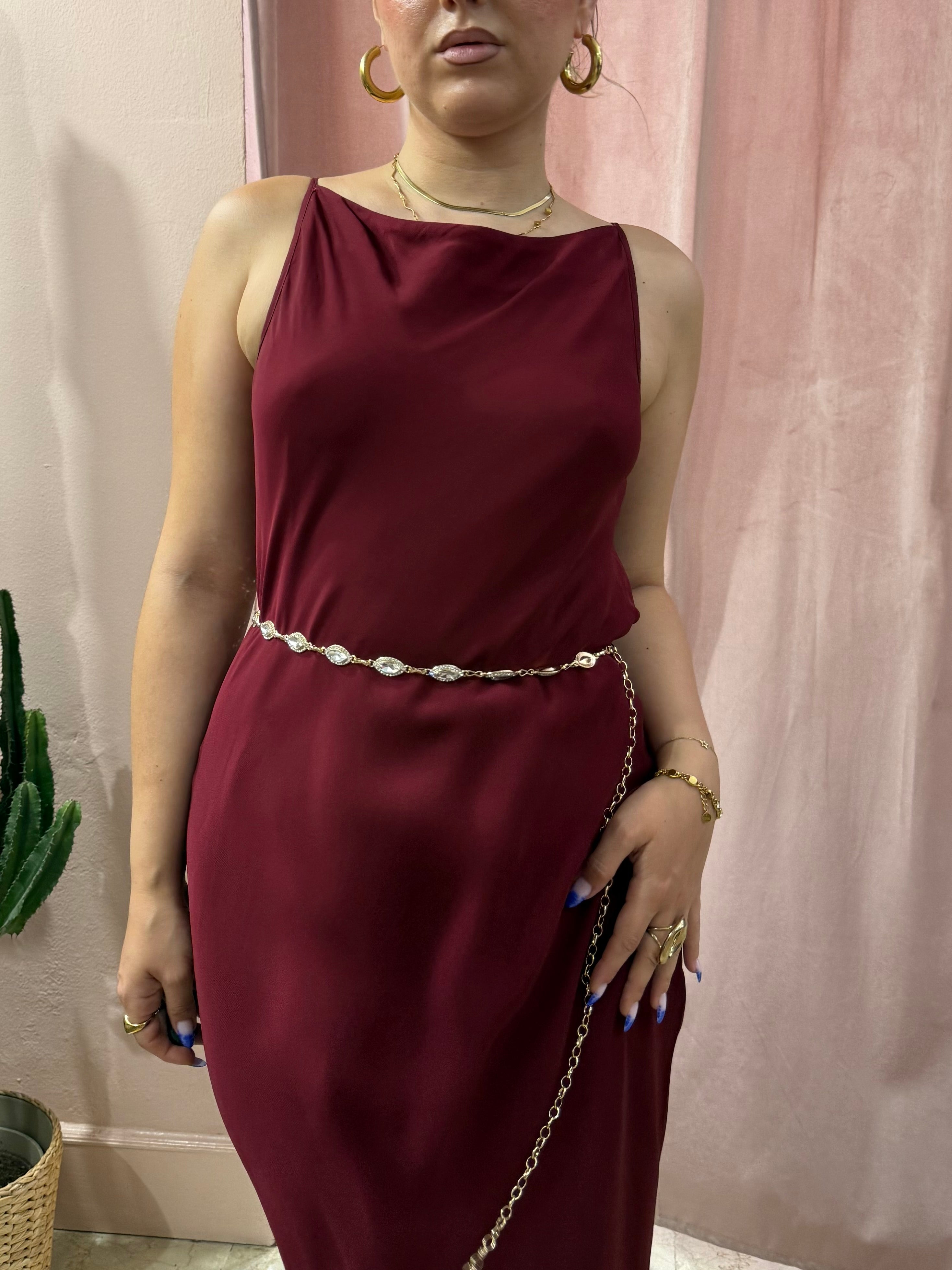 Maxi vestito bordeaux