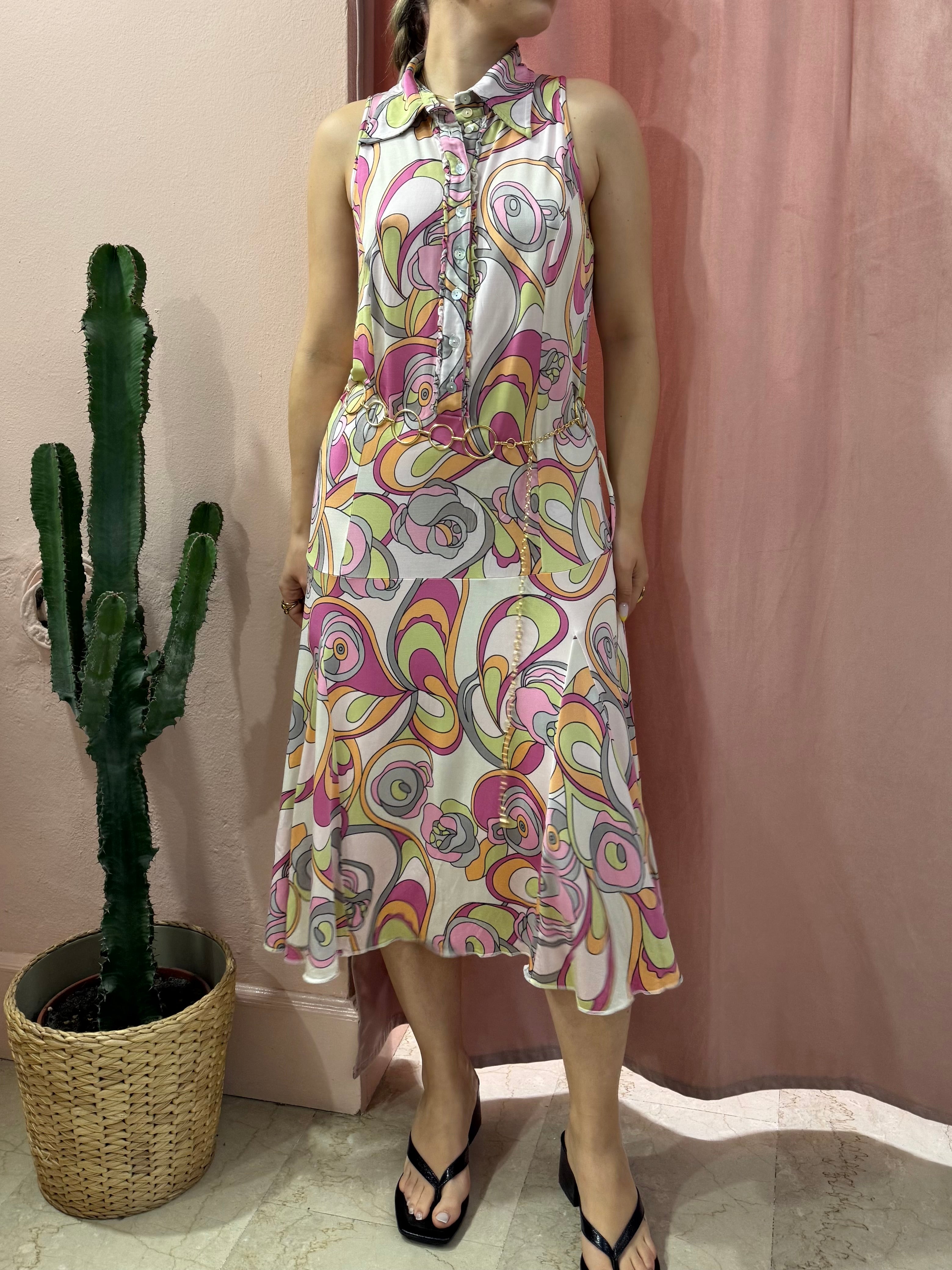 Vestito Benetton 2000 fantasia colorata