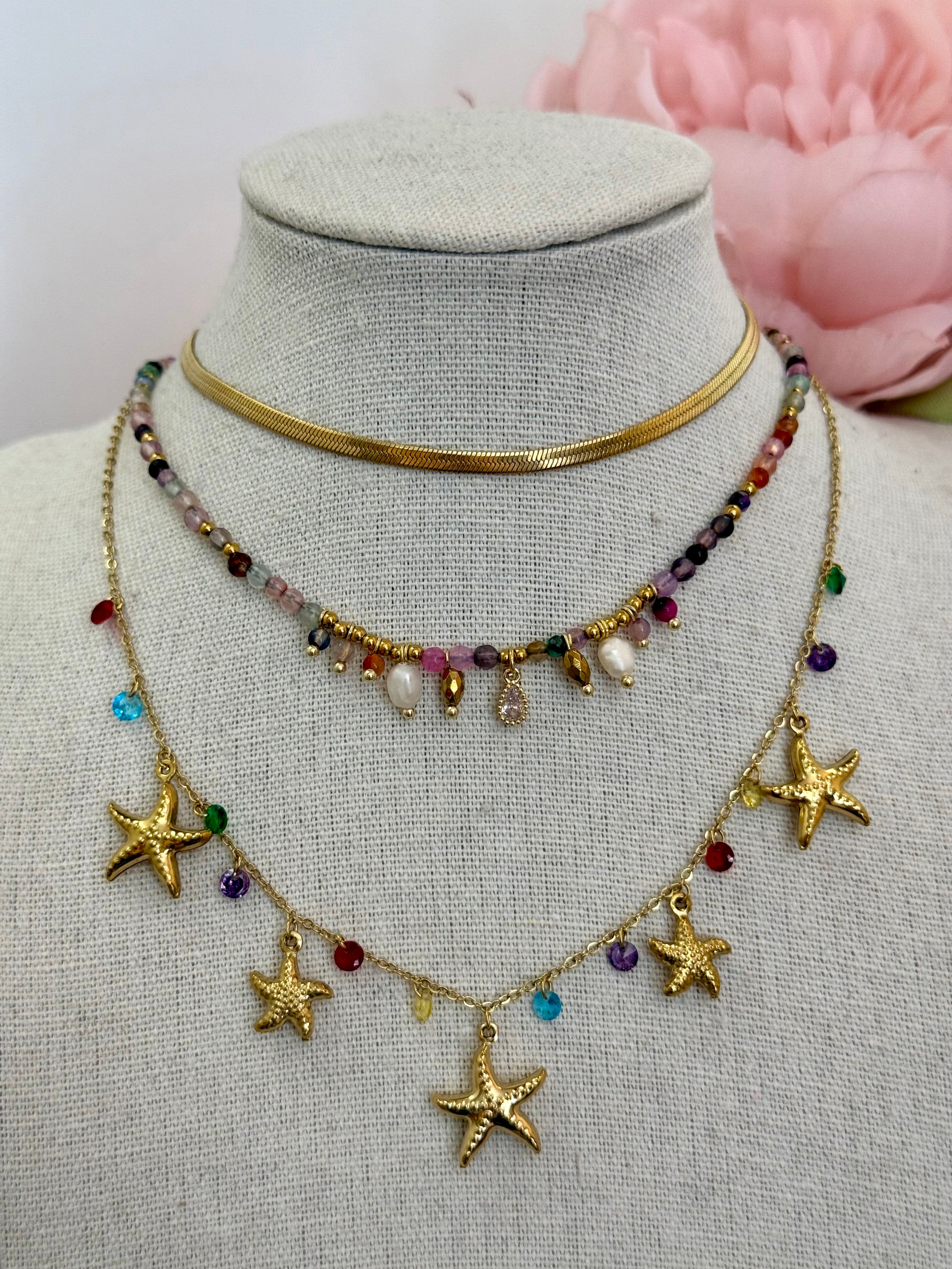 Collana girocollo pietre sfaccettate