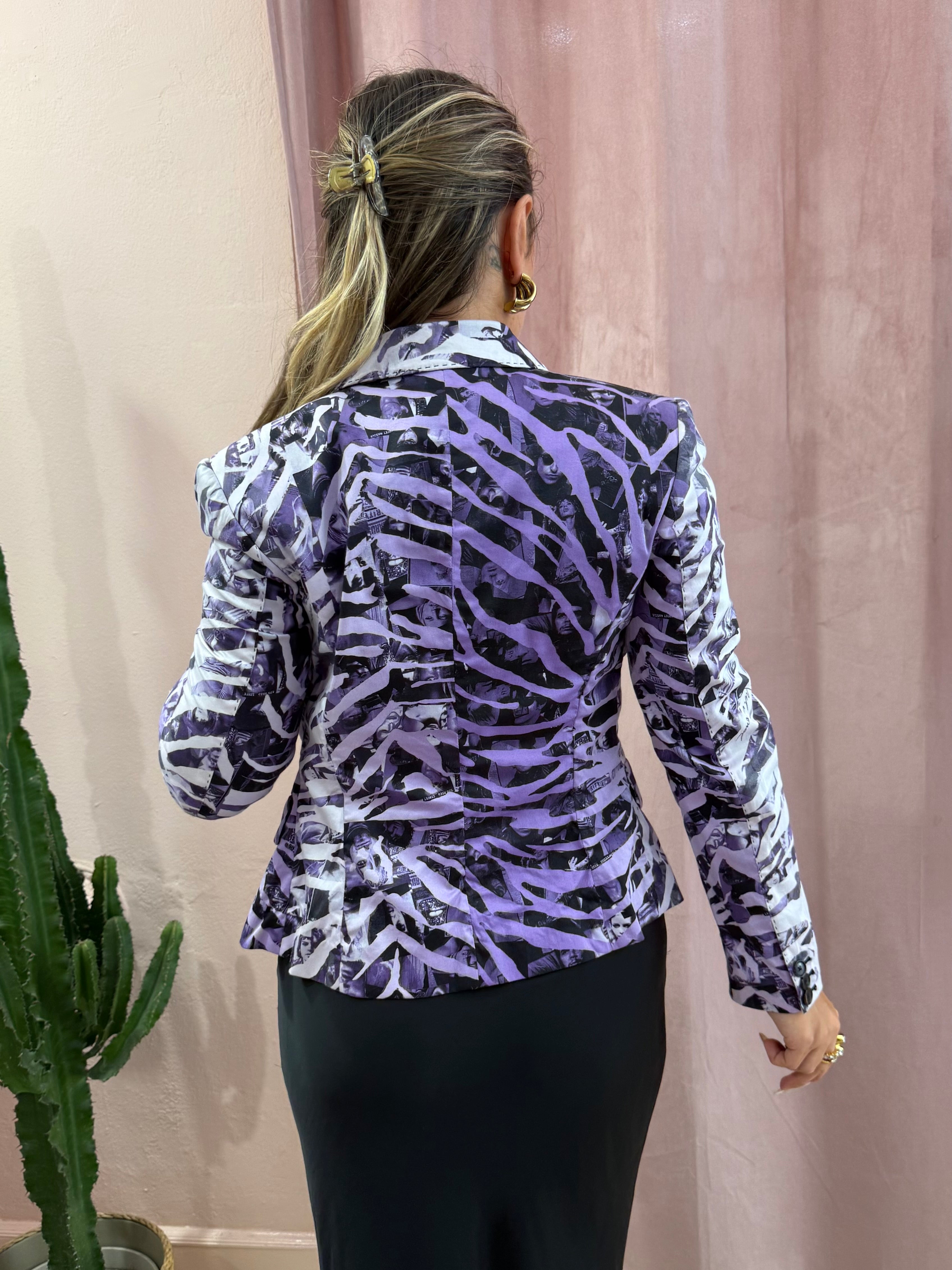 Blazer Richmond viola in fantasia zebrato