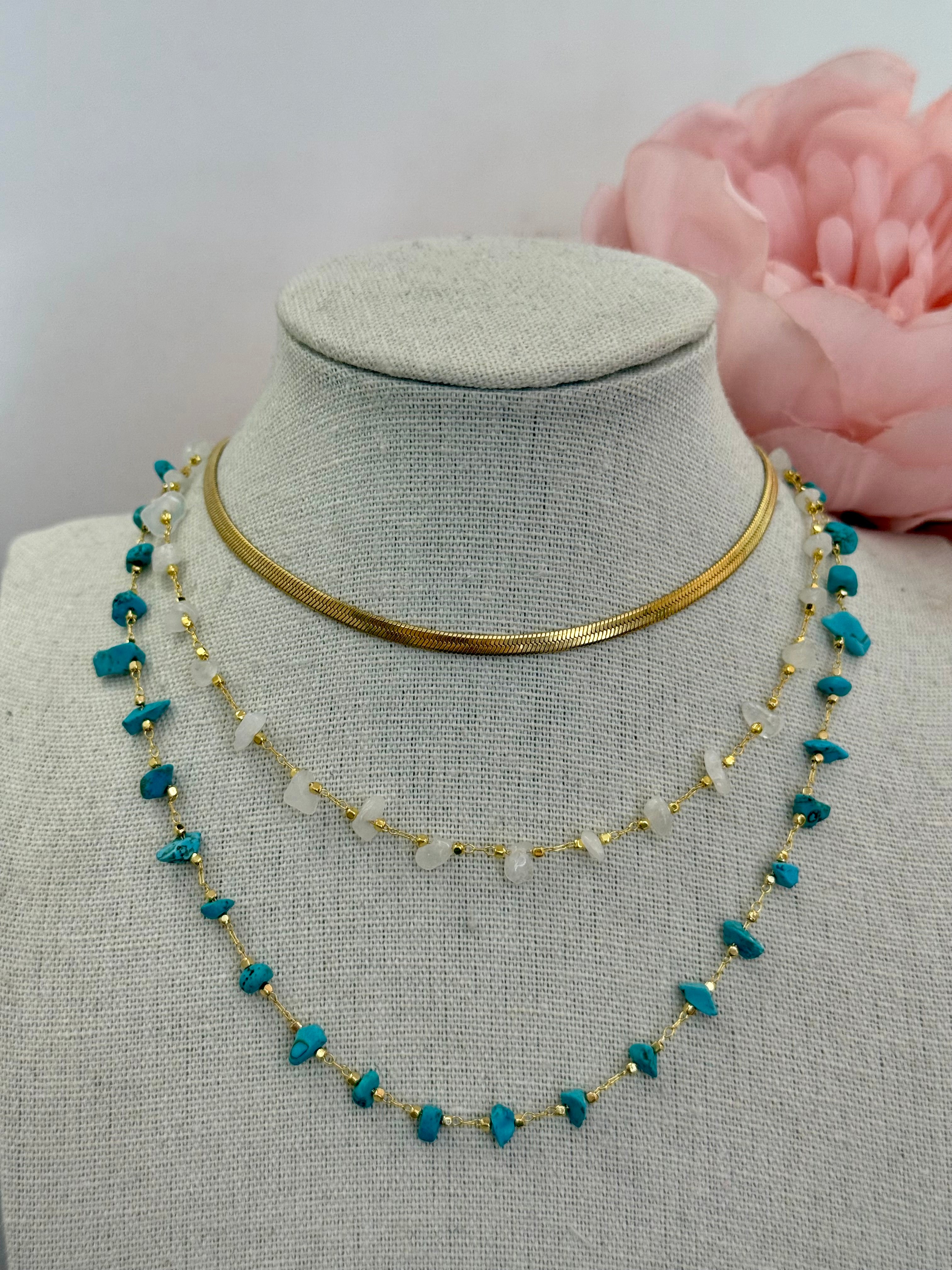 Collana girocollo con pietre sfaccettate| più colori