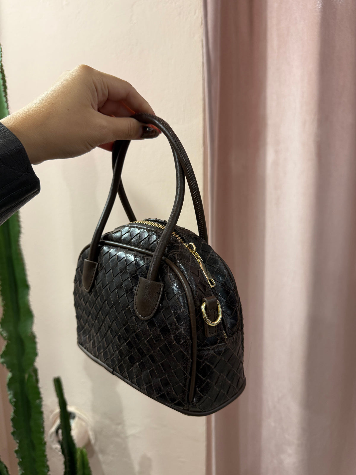 Borsa intrecciata moro