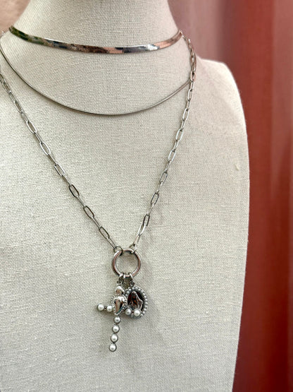 Collana ciondoli Cuore Sacro silver