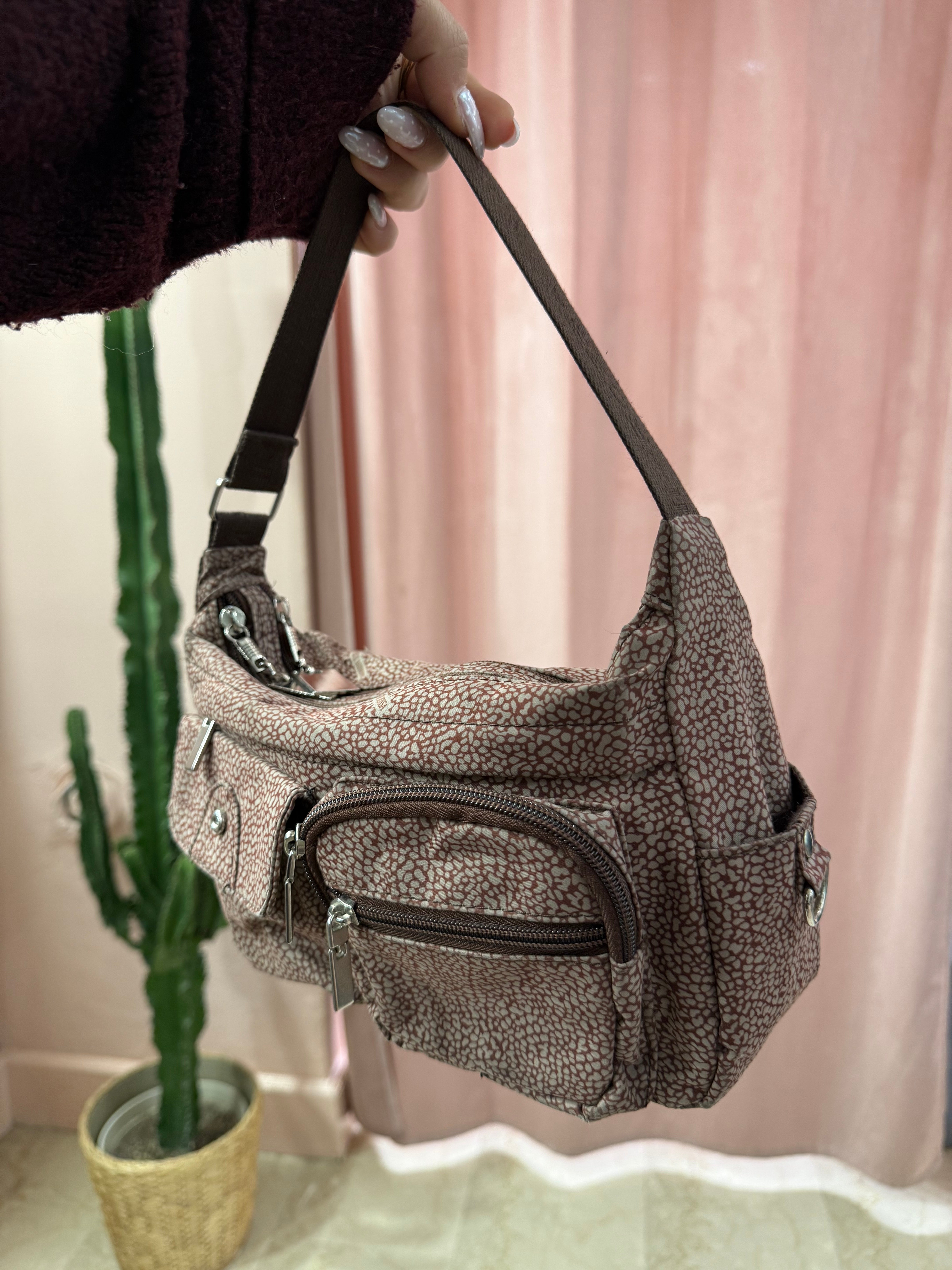 Borsa in tela 00s burgundy