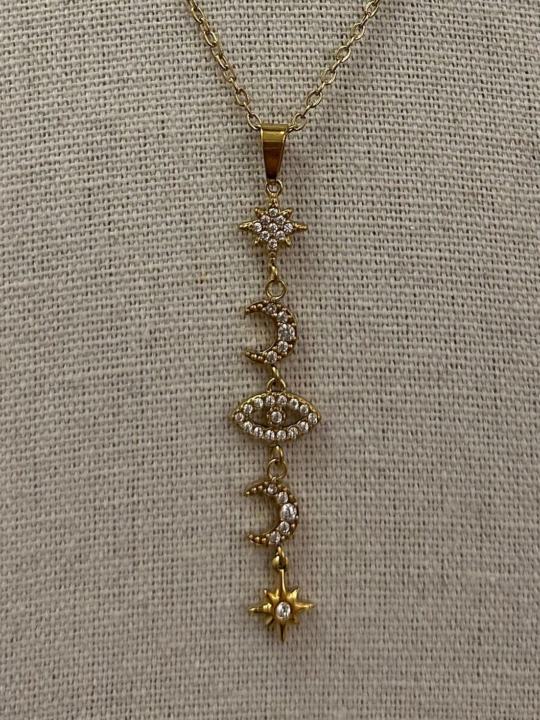 collana ciondolo pendente stelle e luna
