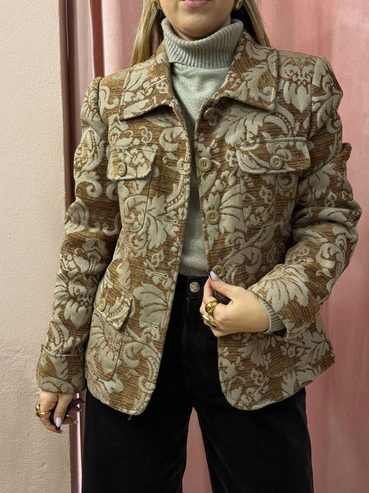 Blazer trama jacquard damascato