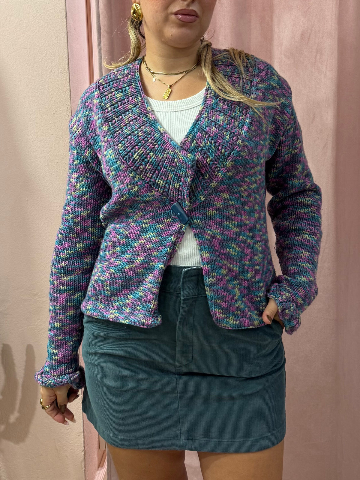 cardigan in maglia multicolor