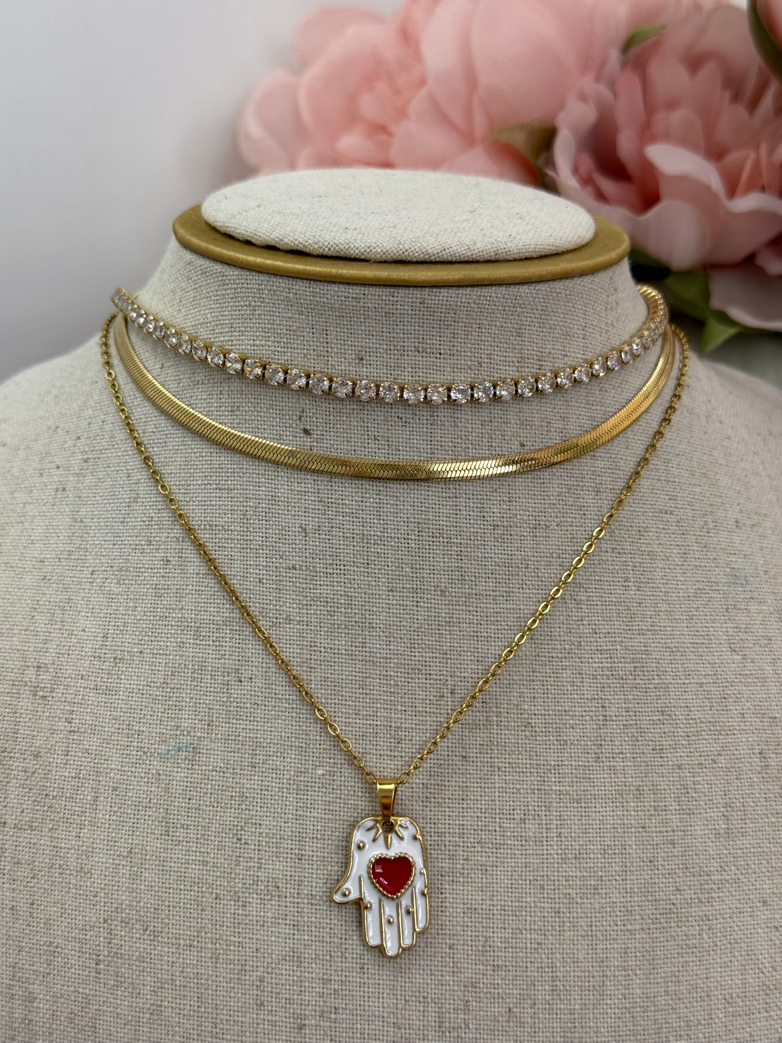 Collana mano di fatima bianca