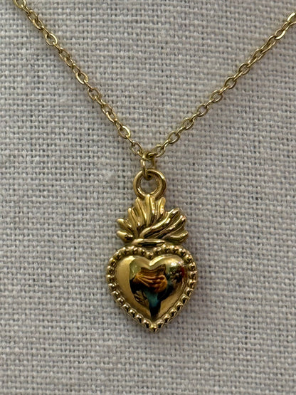 Collana Cuore Sacro gold/silver