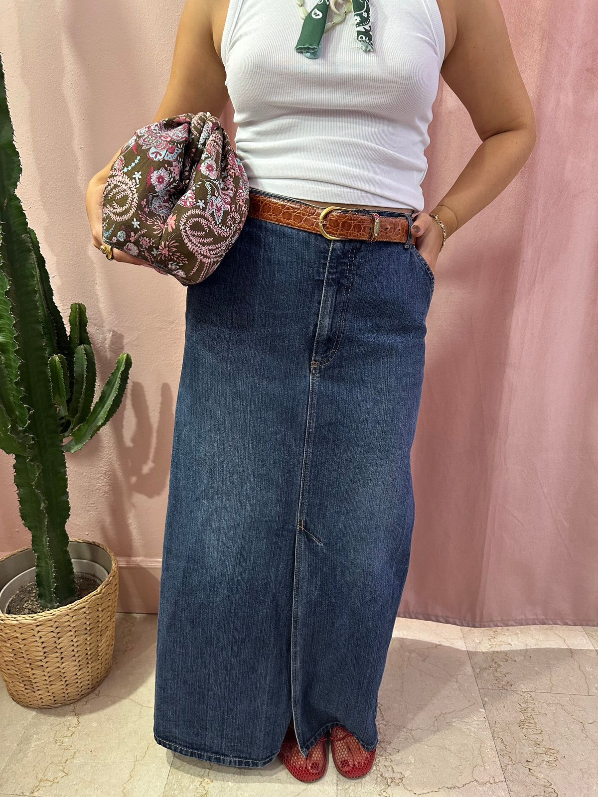 Maxi gonna lunga di jeans
