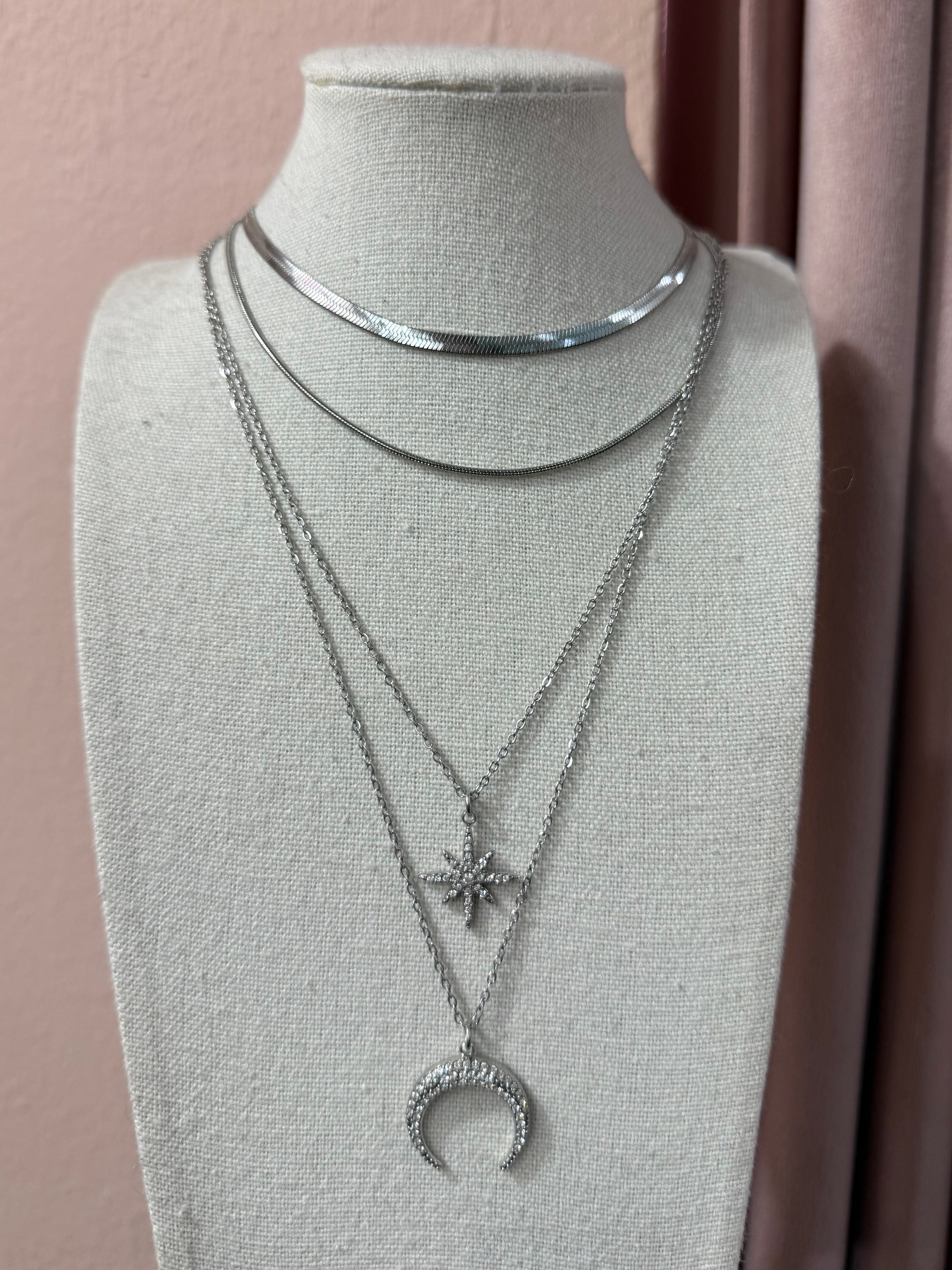 Collana doppia “Cometa” gold/ silver