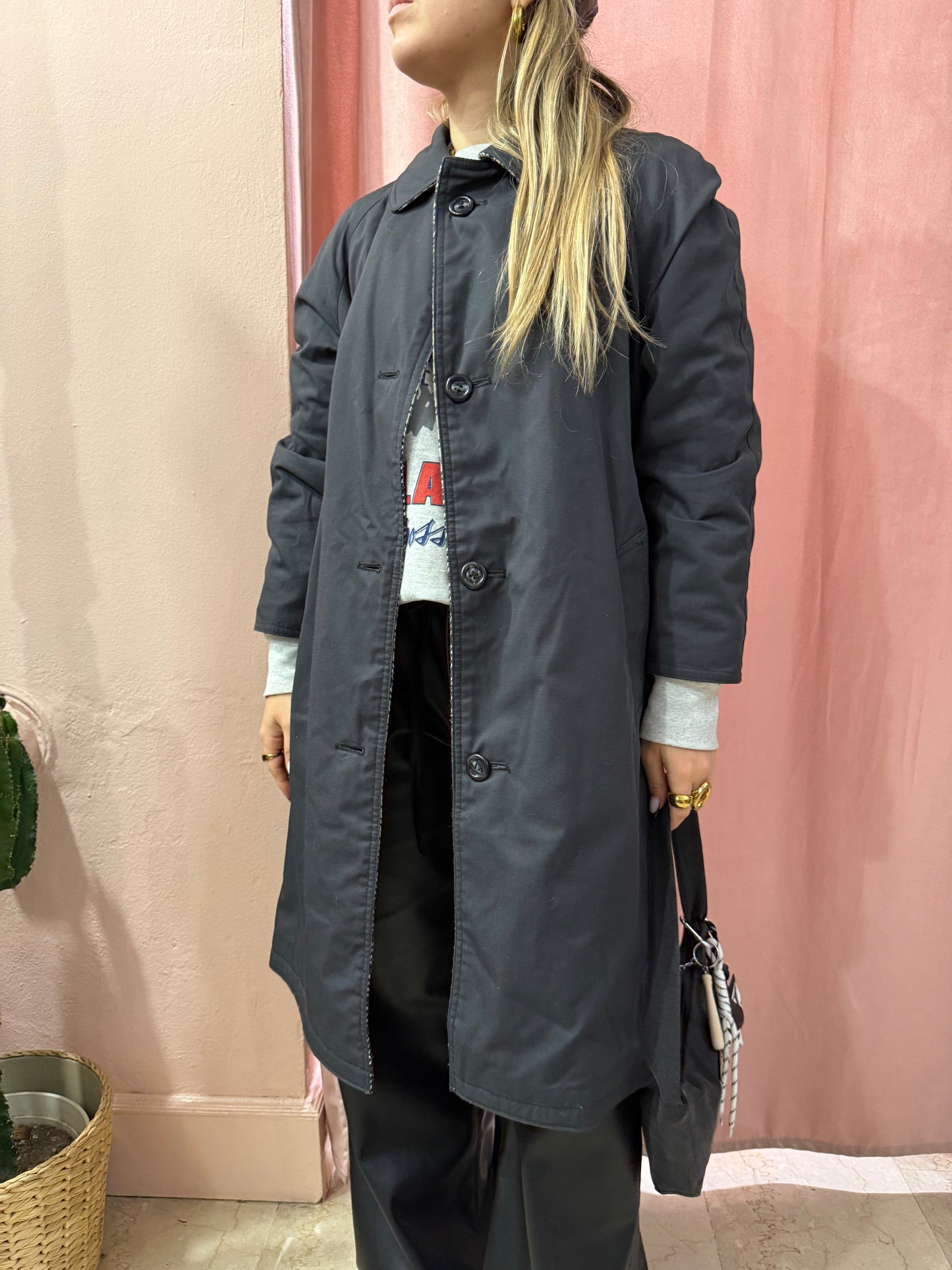 Trench reversibile a quadretti