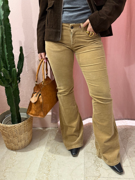 Pantaloni Phard 00s a costine beige