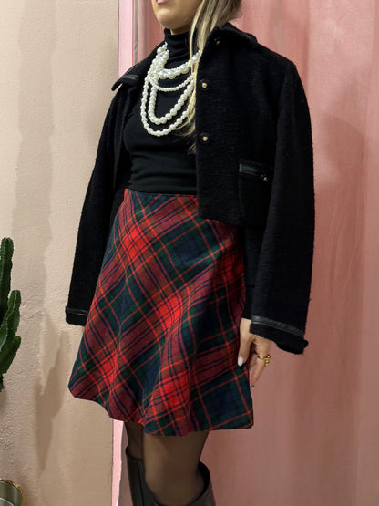 Gonna a ruota scozzese in lana