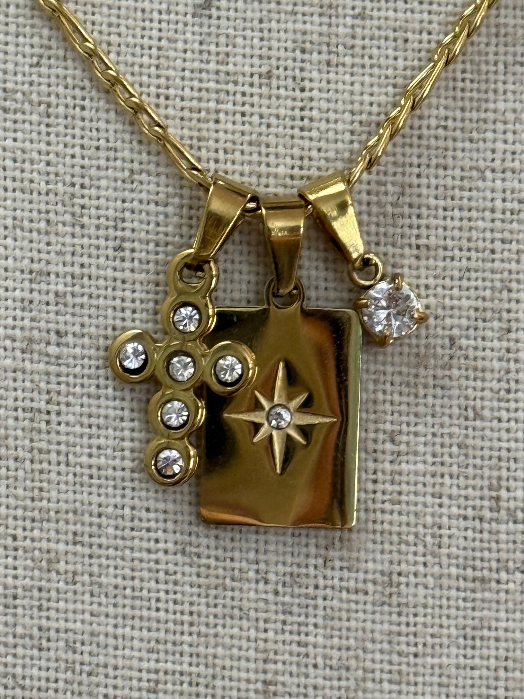 Collana ciondoli croce mini gold/silver