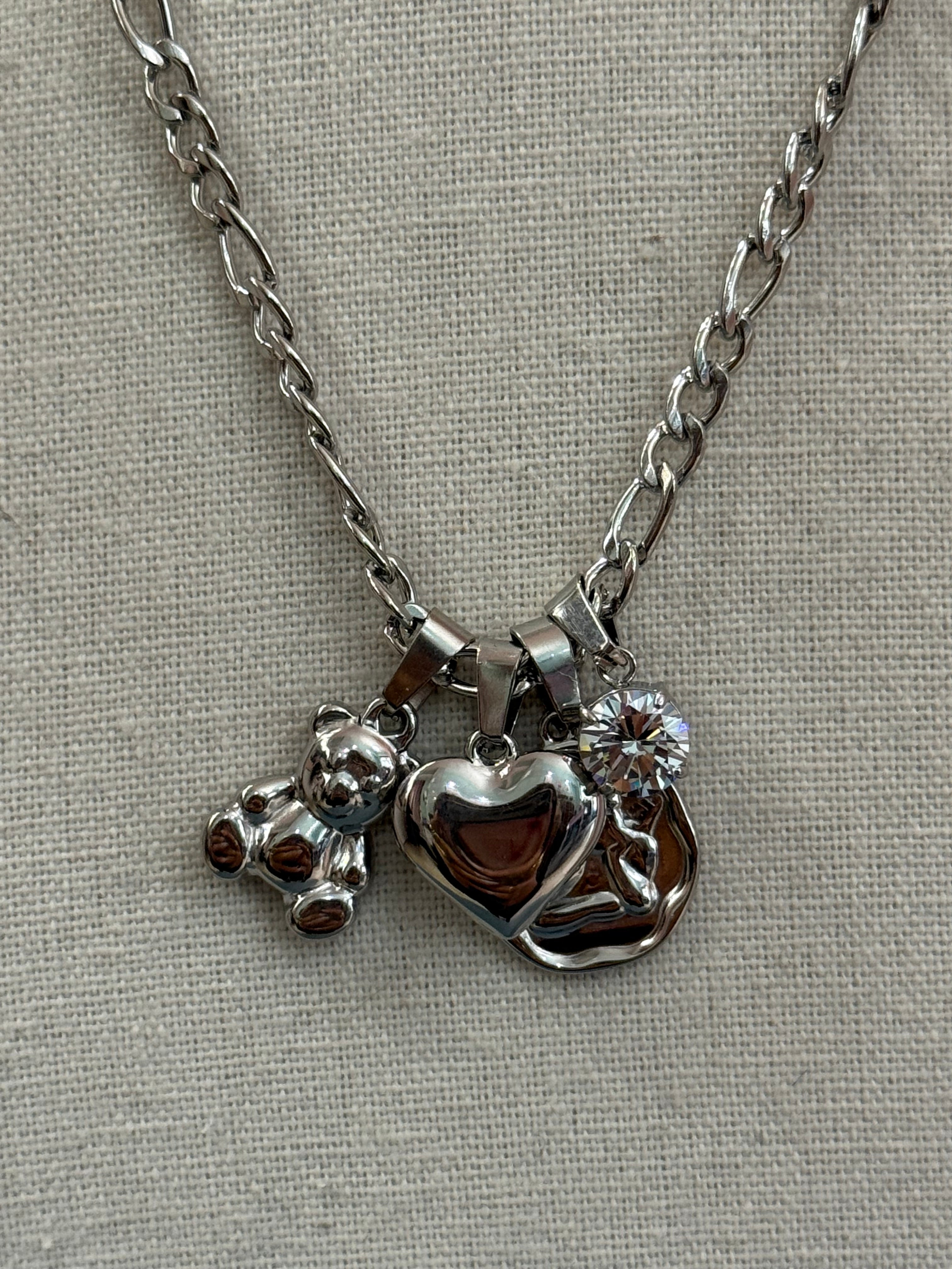 Collana multi charm cuore