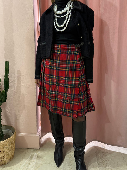 Gonna scozzese con fibbie