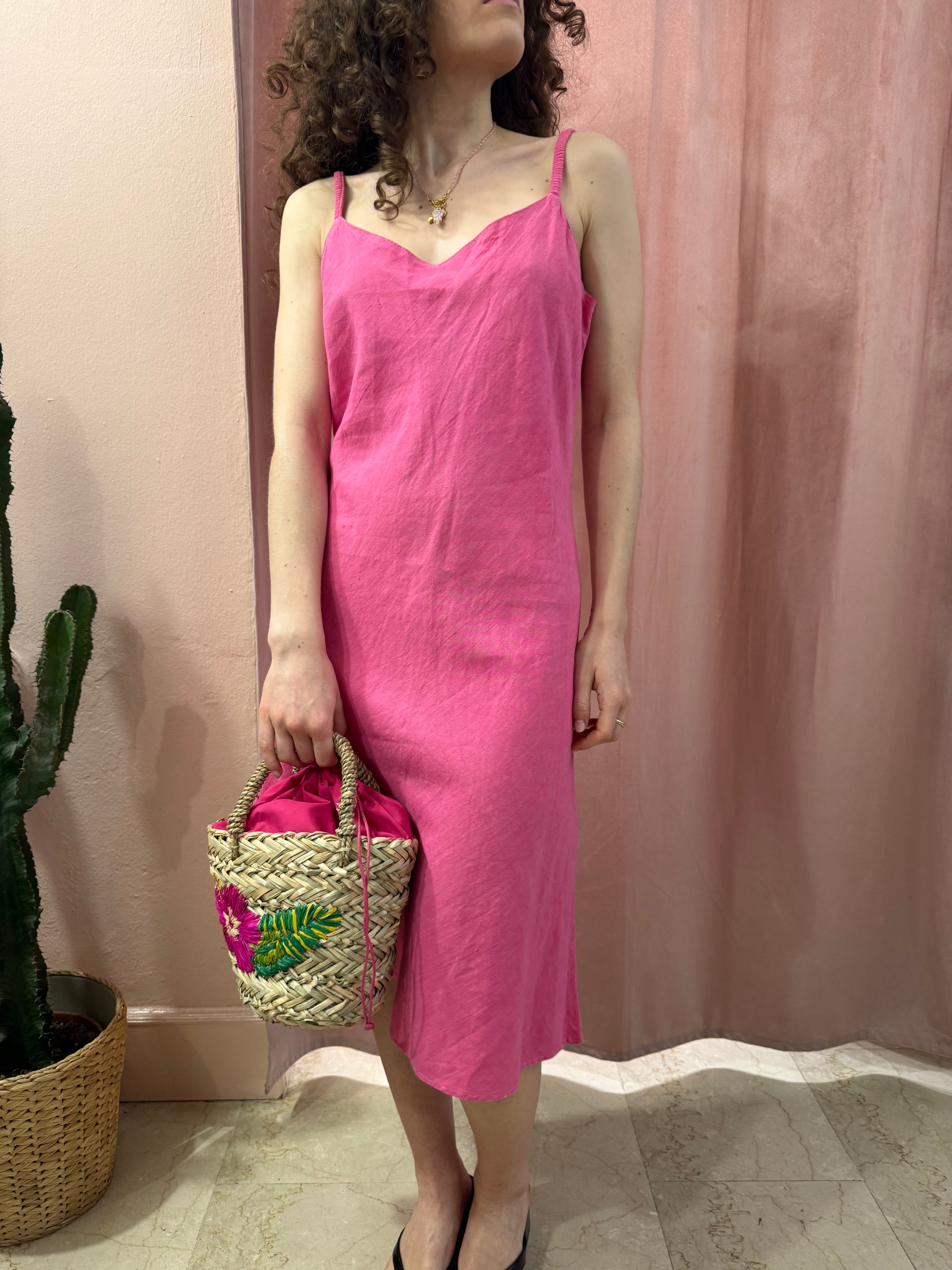 Borsa in paglia con ricamo fiore