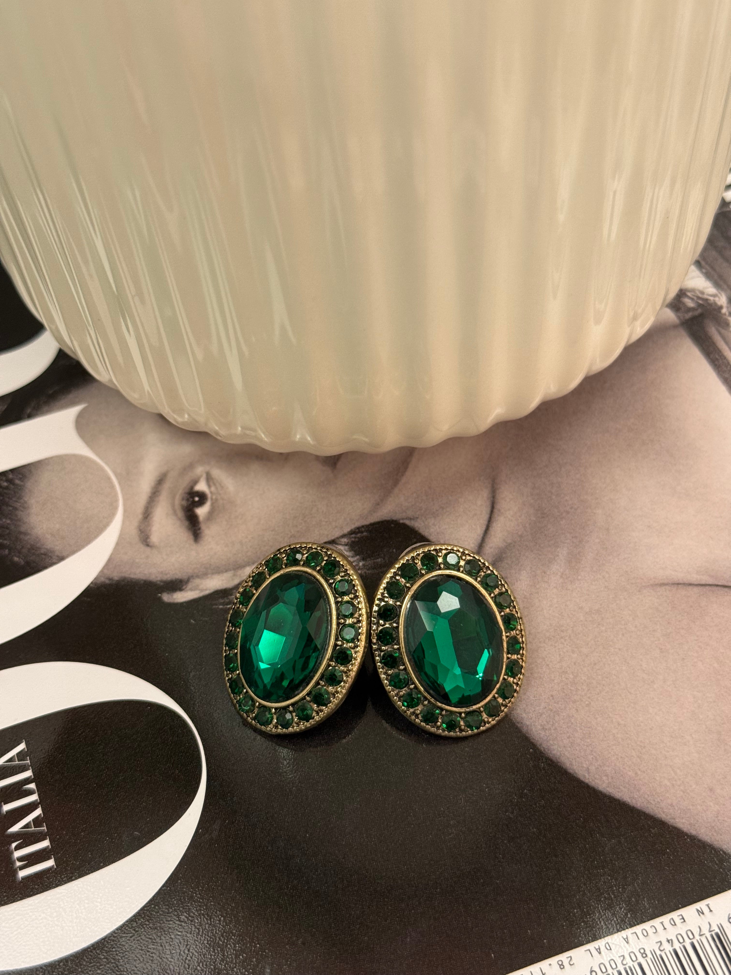 Orecchini gioiello verde smeraldo - solo online