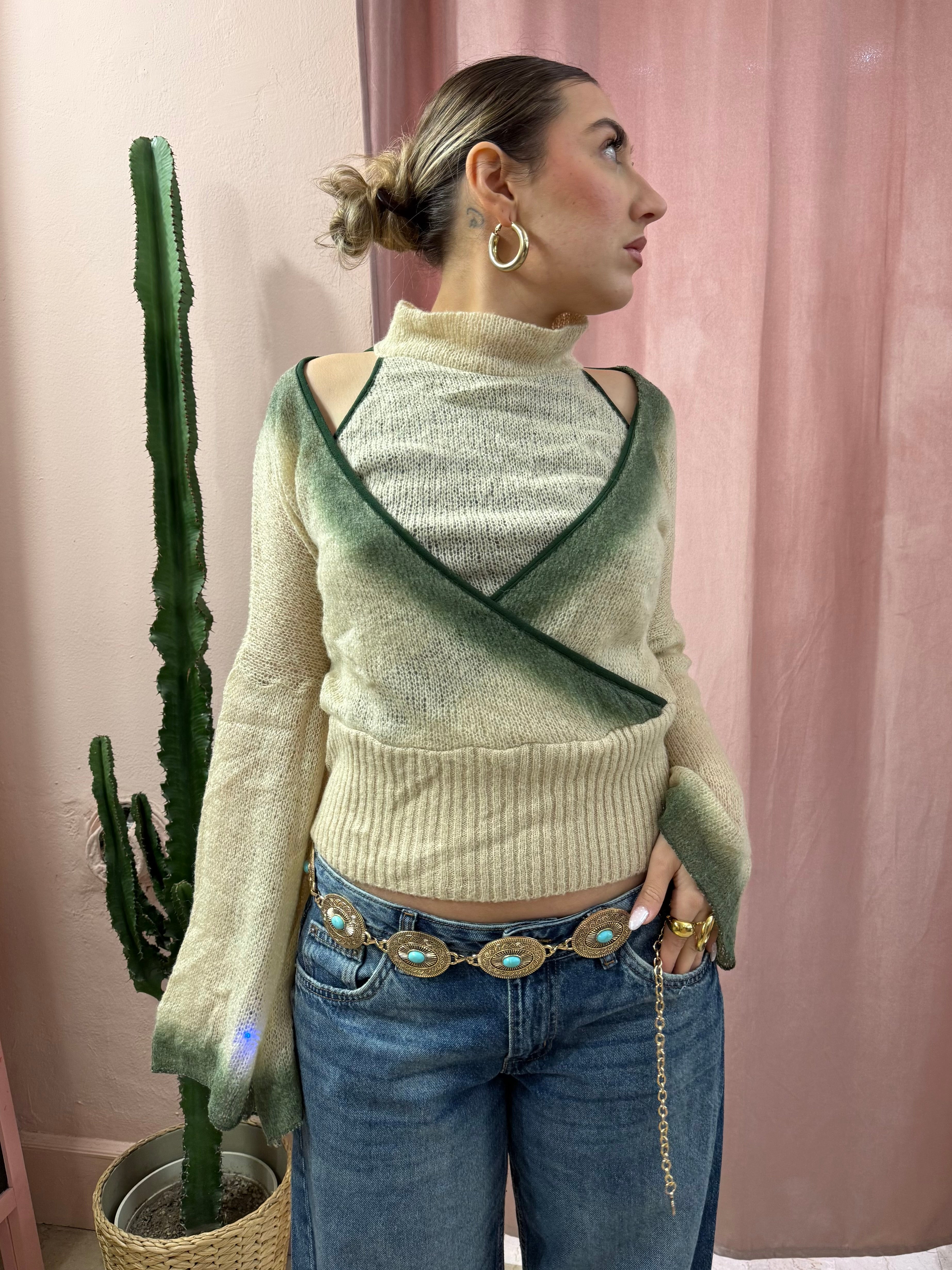 Top in maglia 00s misto lana