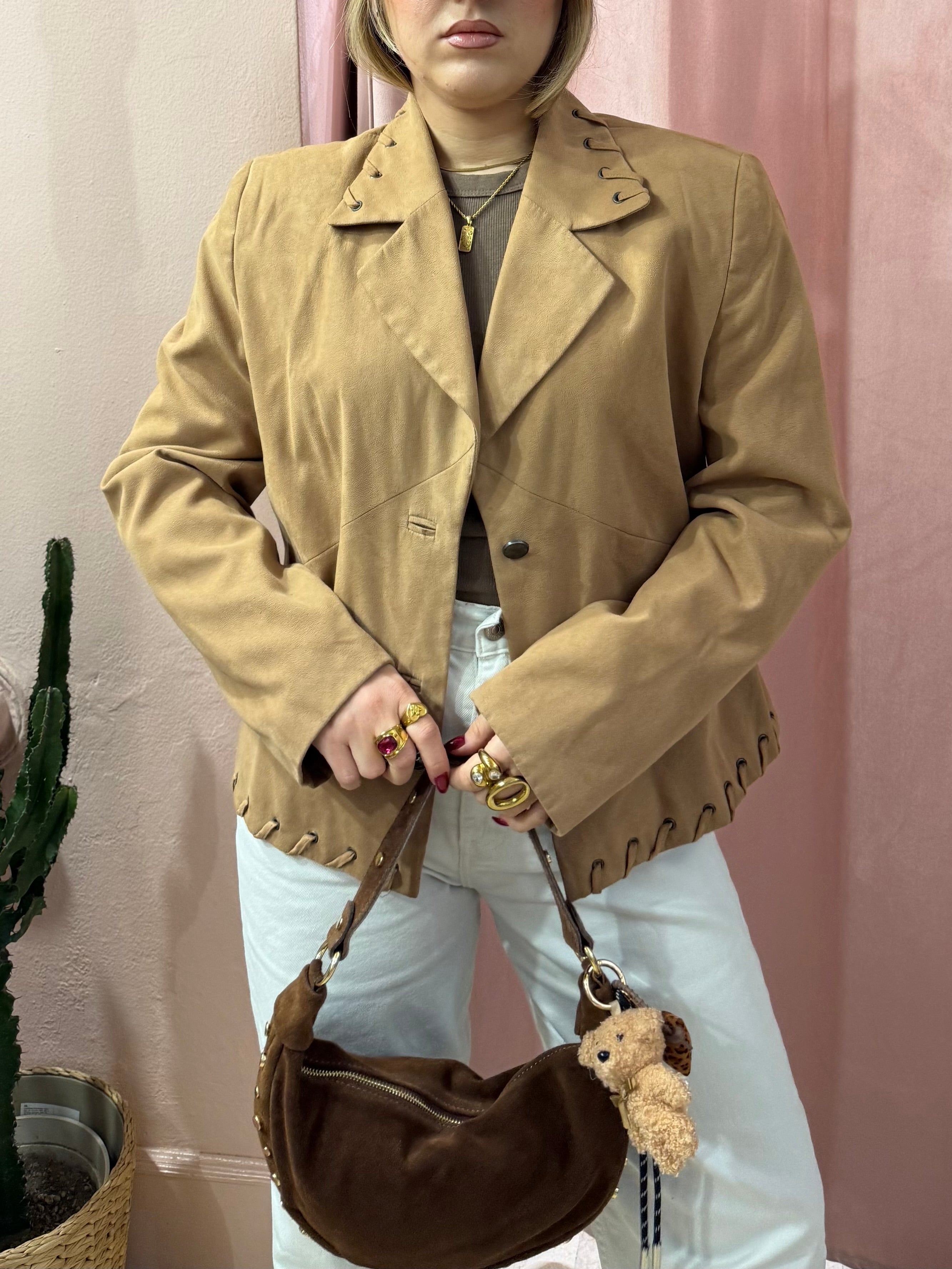 Blazer effetto scamosciato