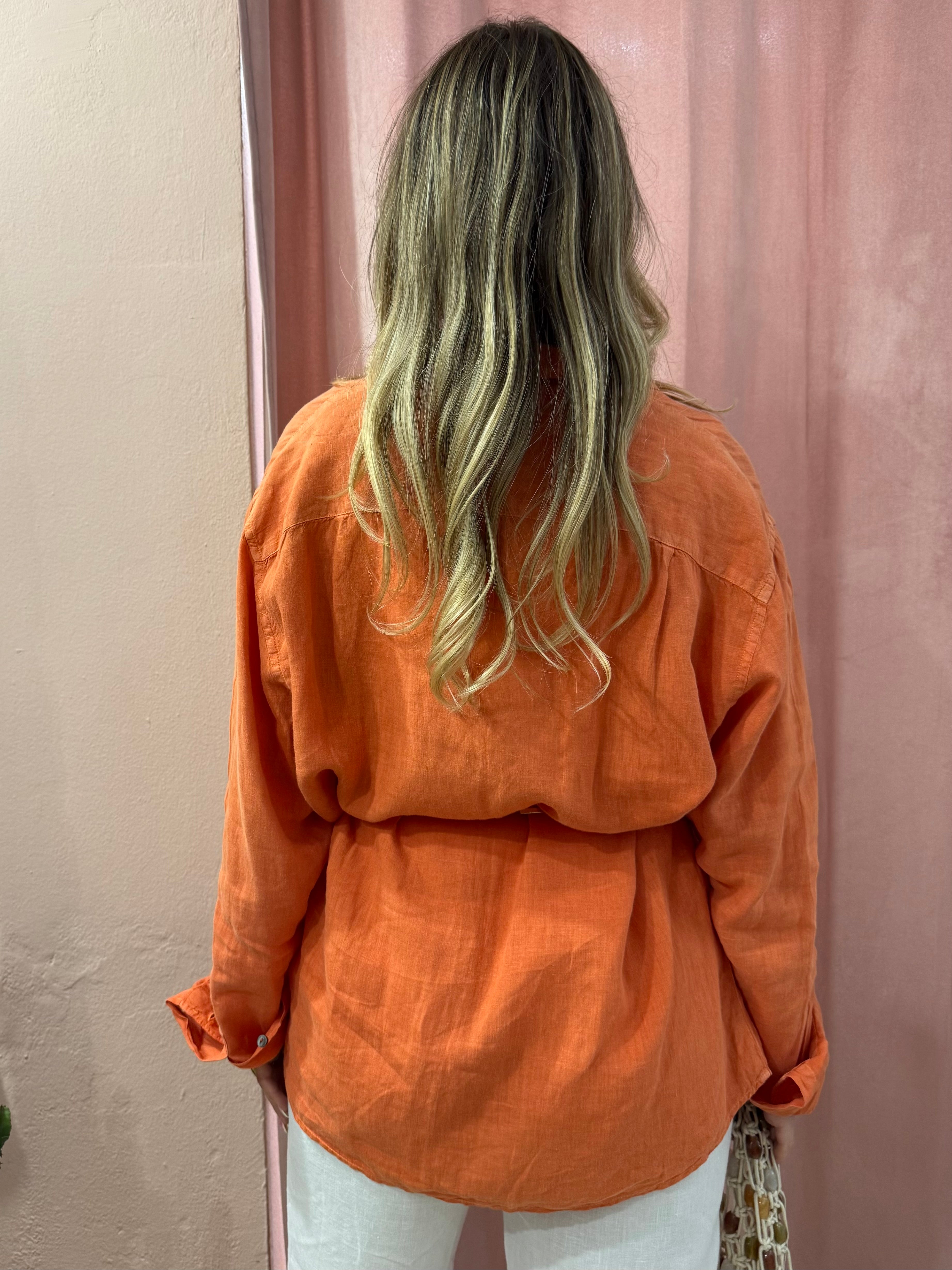 Camicia Max Mara weekend arancio in lino
