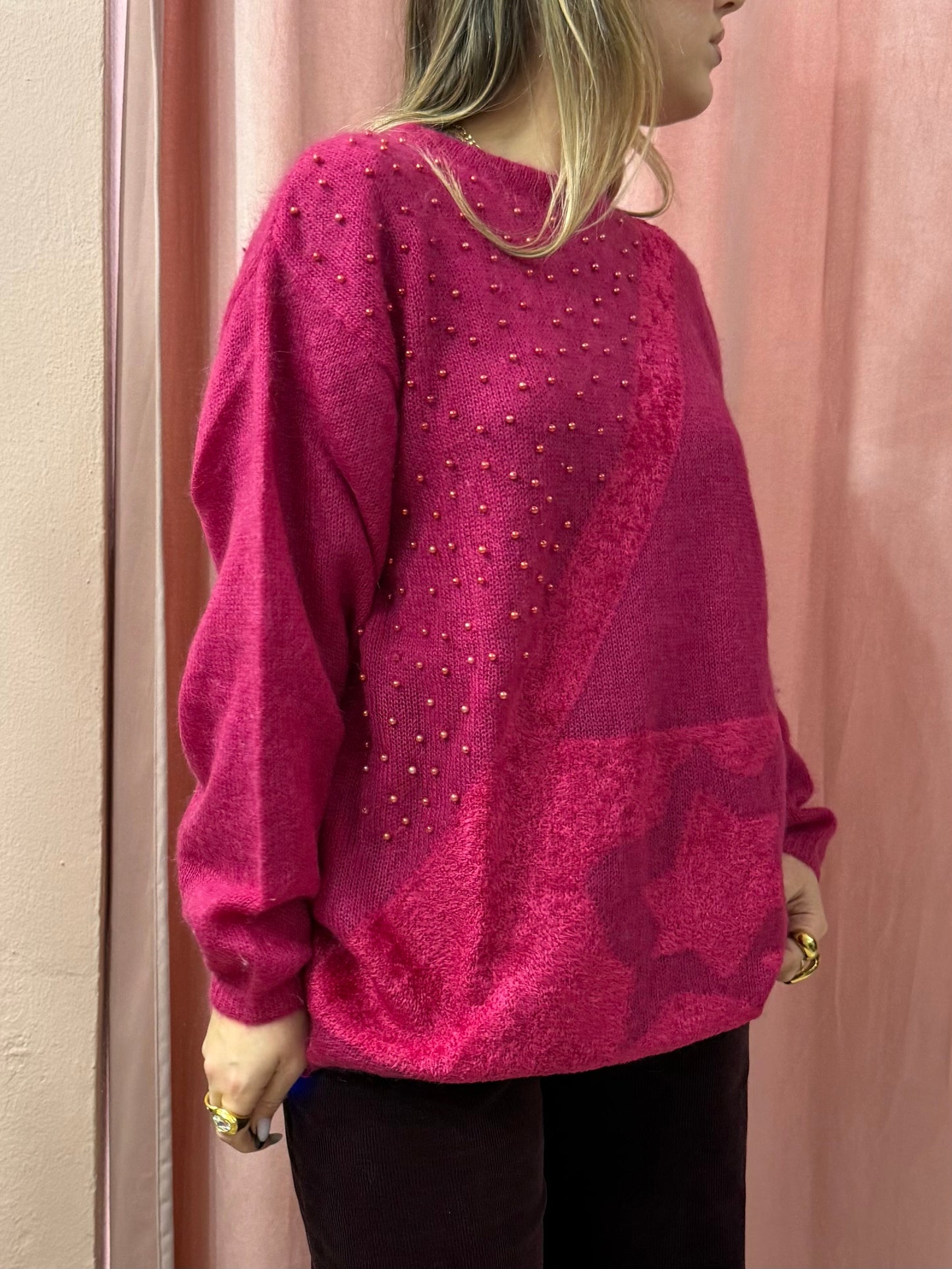 Maglione fucsia in lana