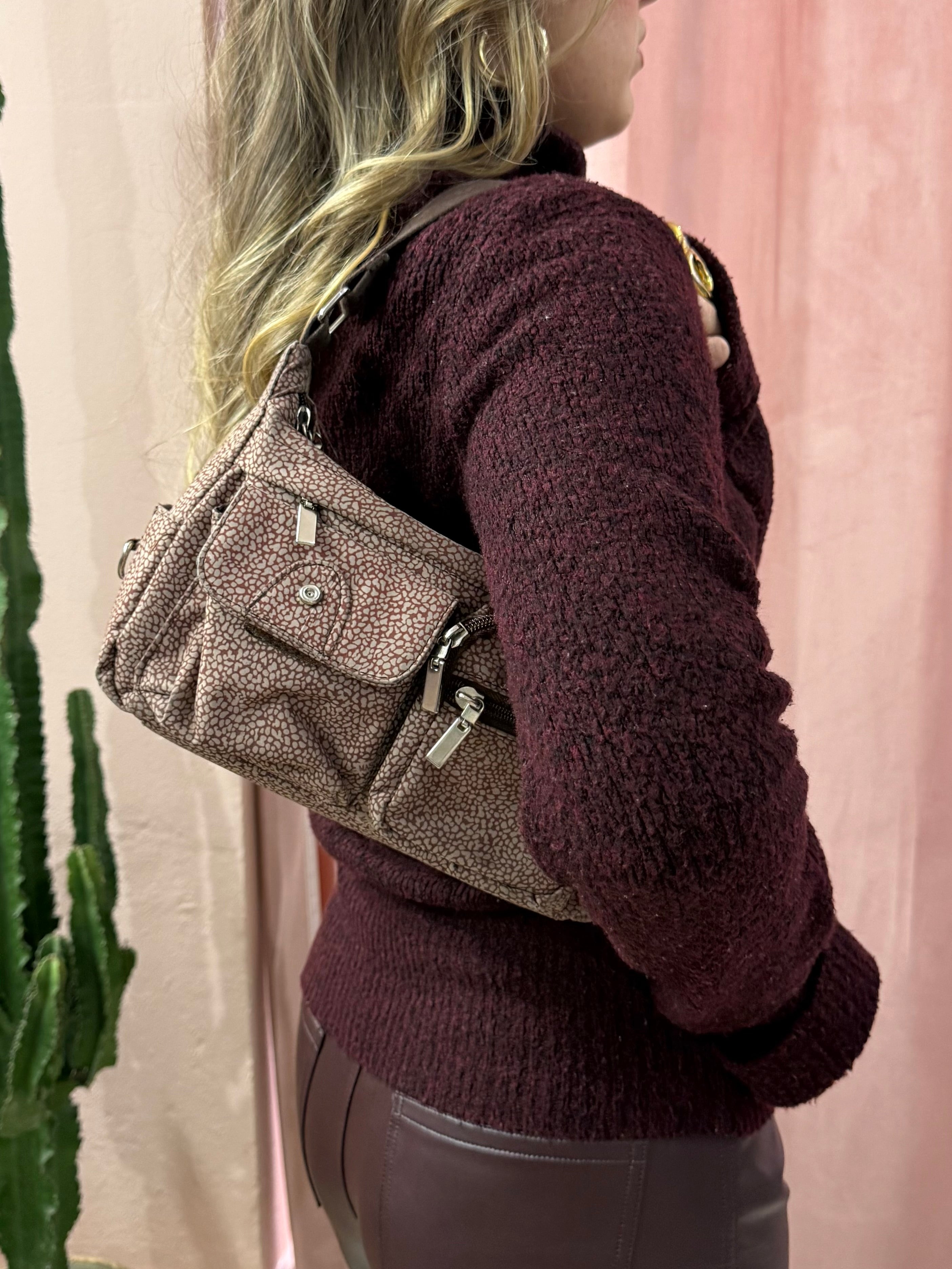 Borsa in tela 00s burgundy