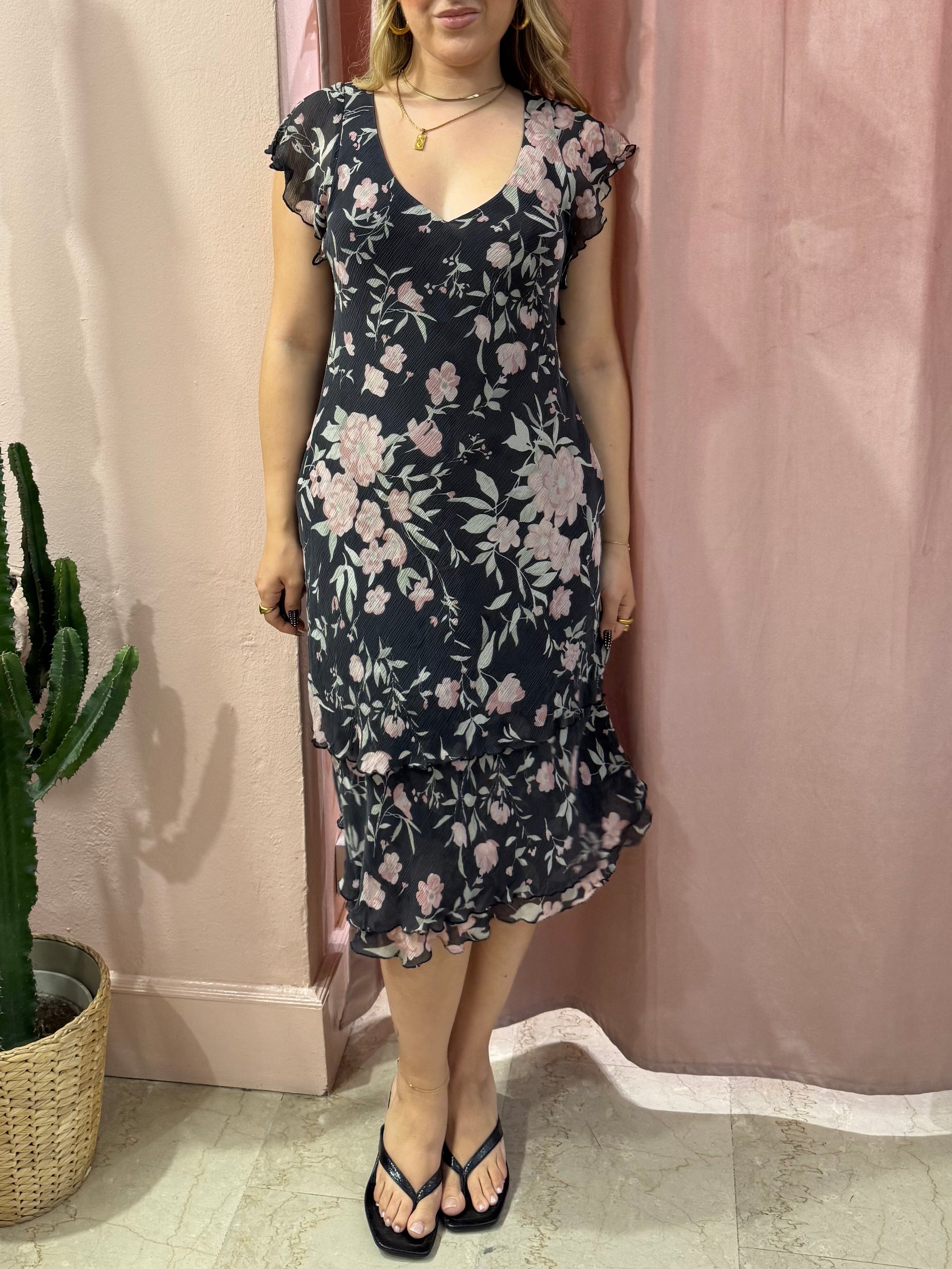 Vestito romantico con fantasia fiori