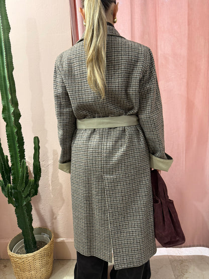 Trench in lana e cotone double face