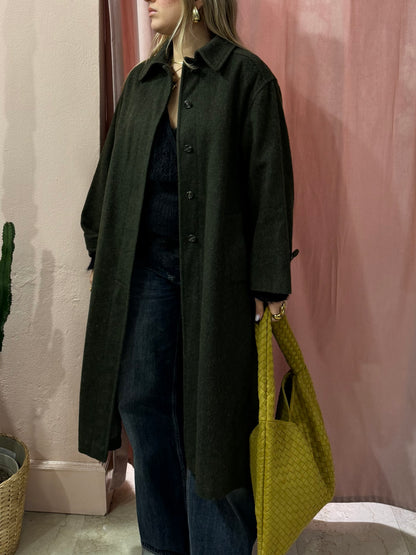 Cappotto maxi verdone in lana