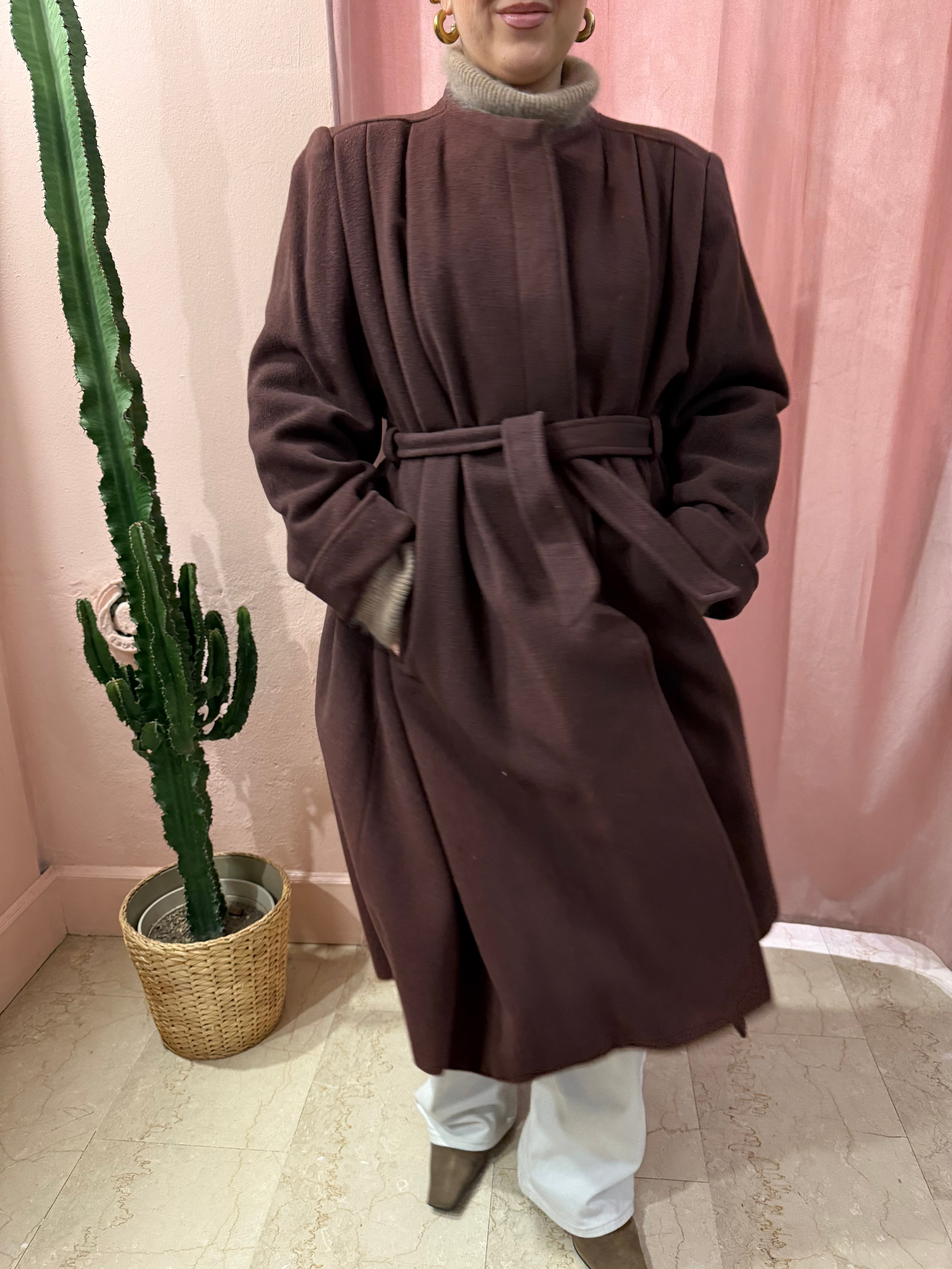 Cappotto in lana cioccolato