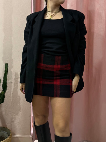 Mini gonna a tubino rossa e nera 00s