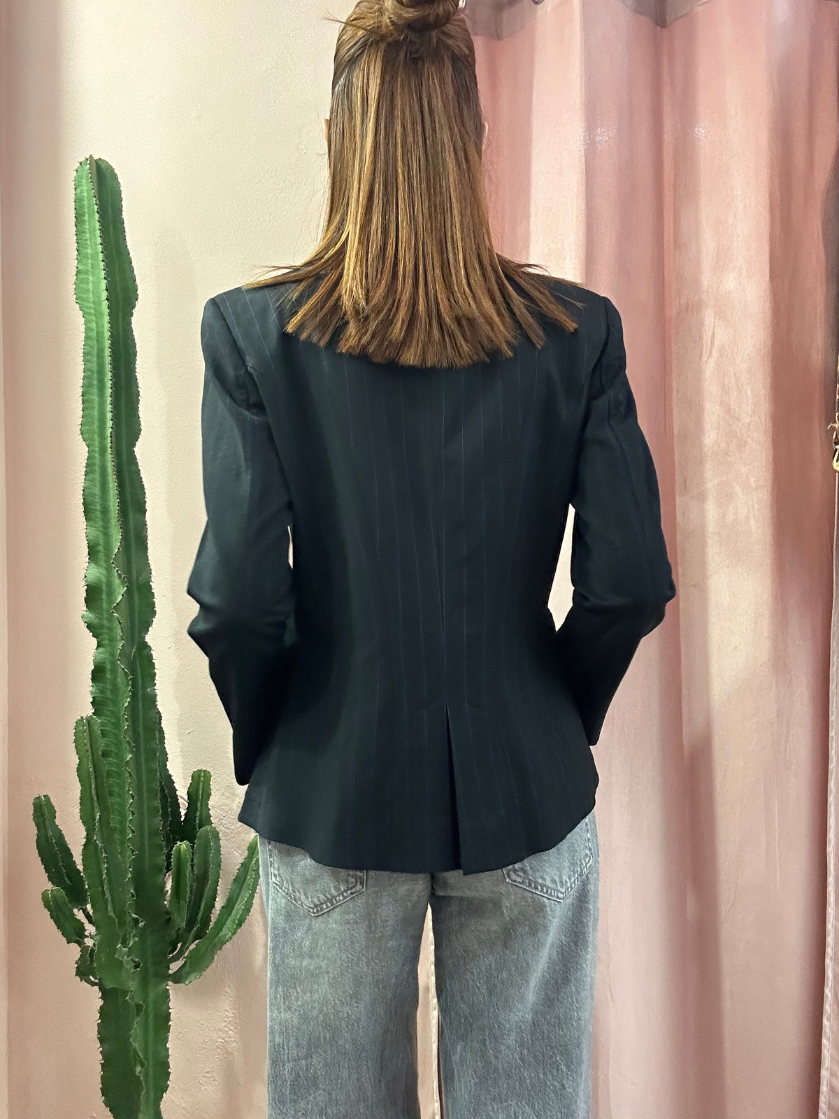 Blazer 00s gessato con cinturino